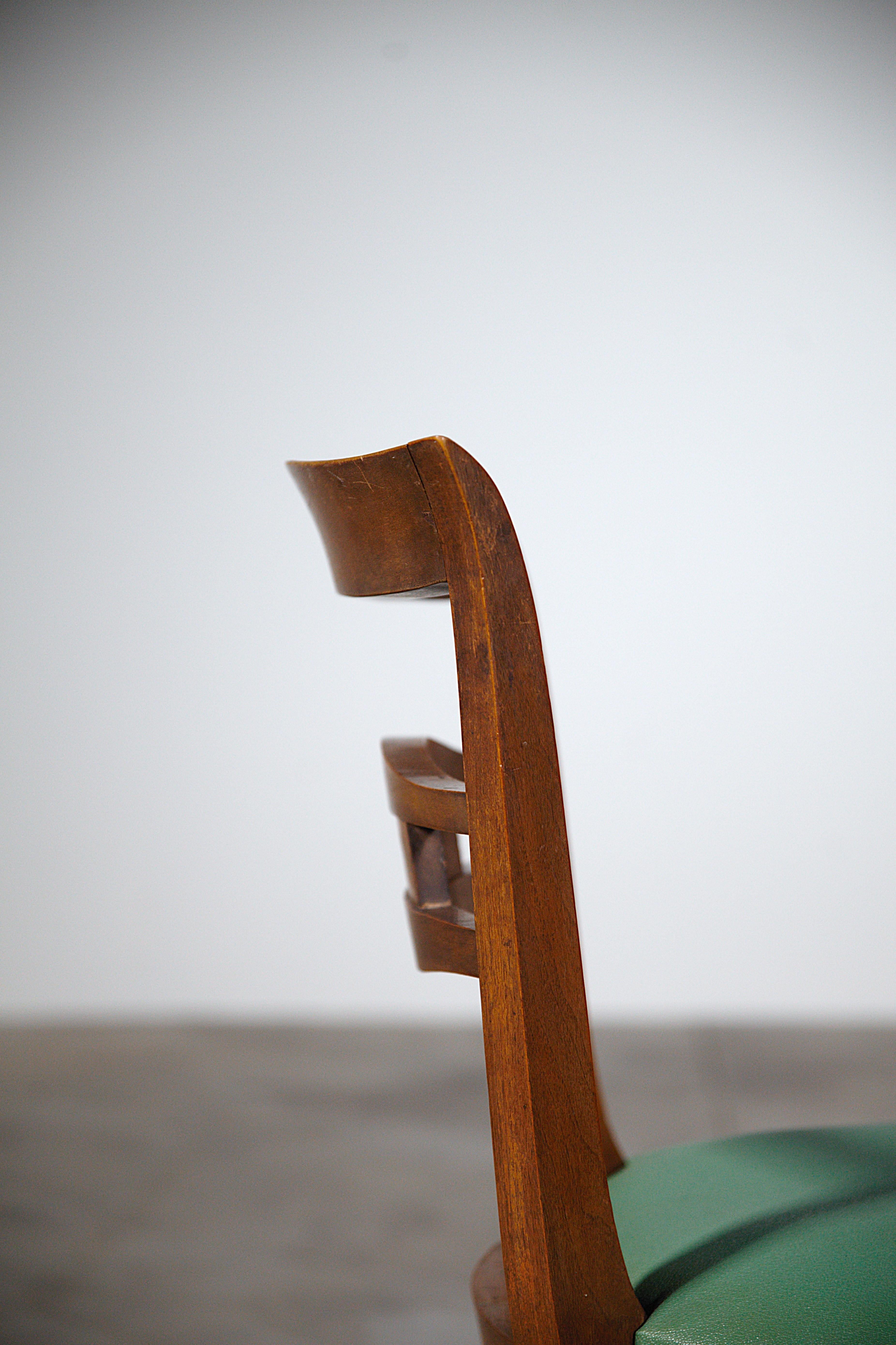 A Set of Six Elegant Art Déco Dining Chairs France 1930s For Sale 3