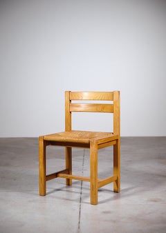 A Set of Six Elmwood Chairs by Maison Regain France 1980's