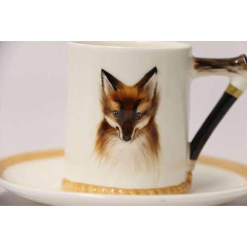 Set of Six English Fox Hunting Royal Doulton Coffee Cups and Saucers, circa 1950 1
