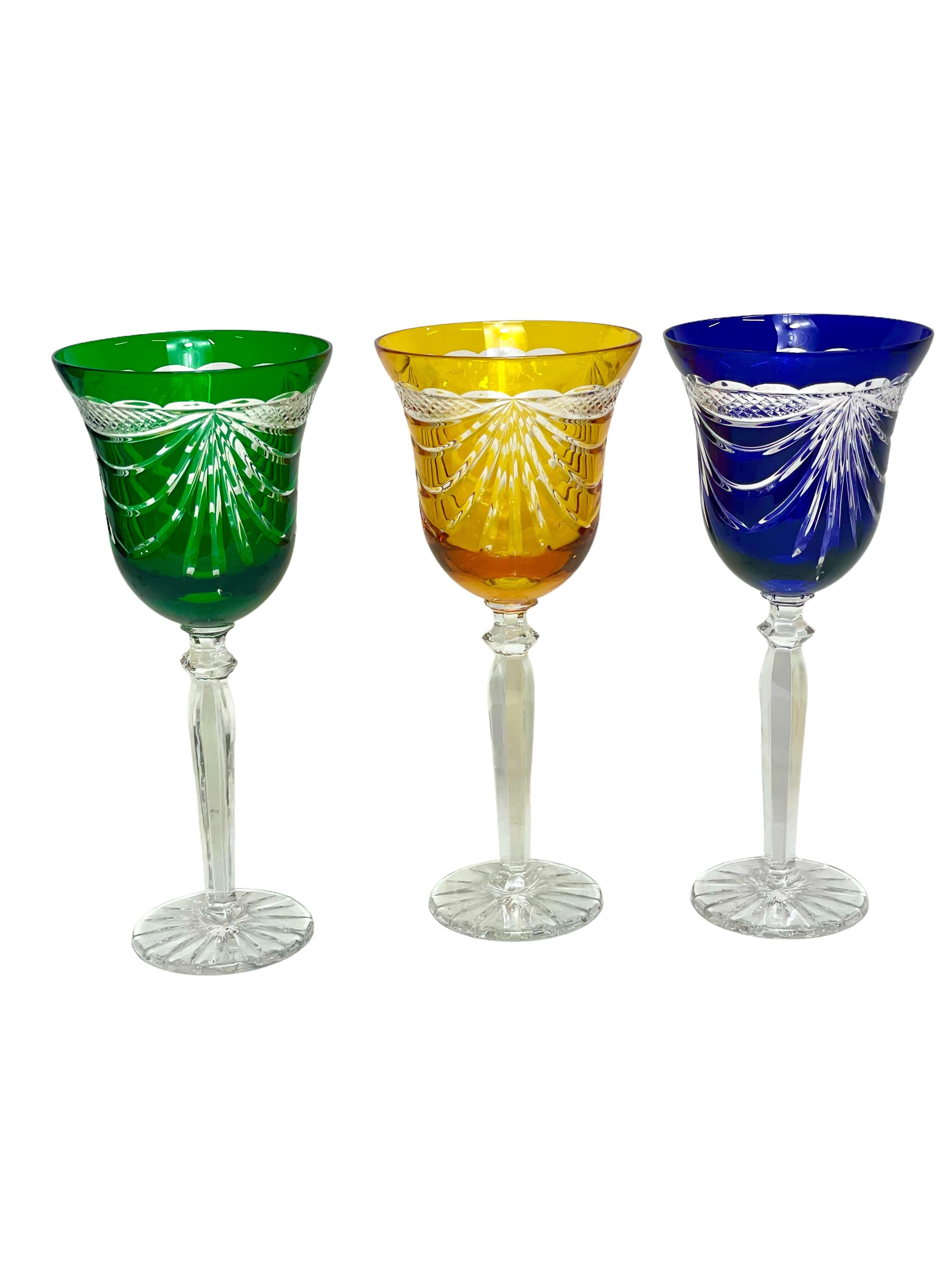 color crystal wine glasses