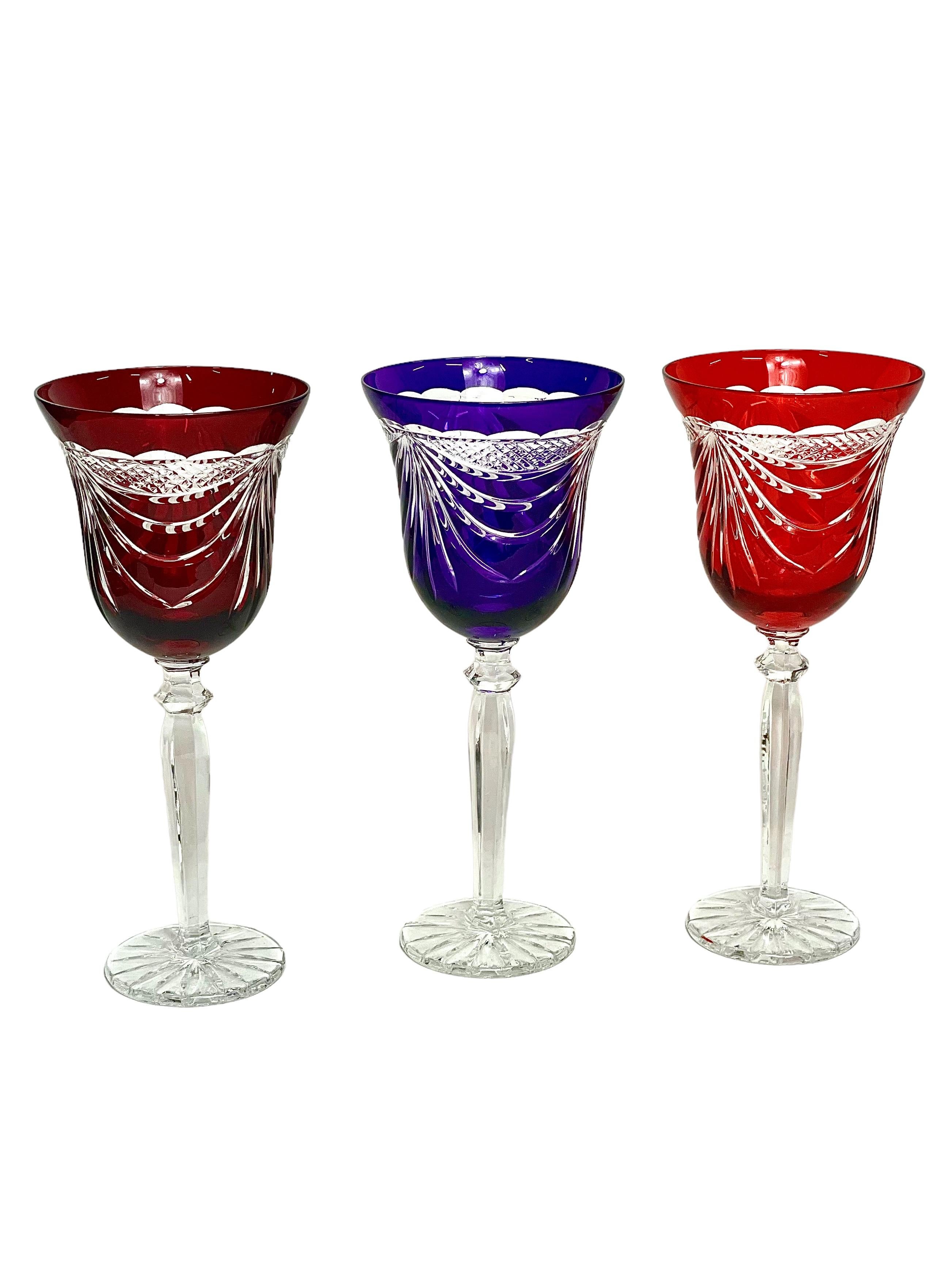 multicoloured wine glasses
