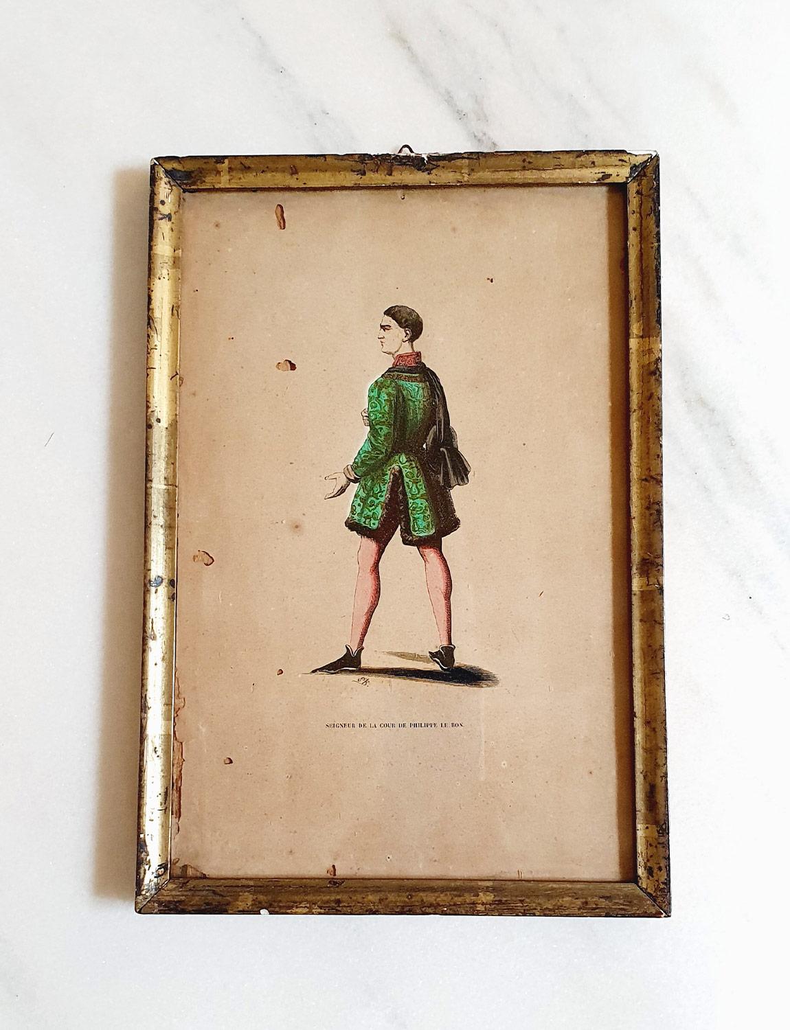 20th Century A Set of Six French Prints of French and Italian Noble Costumes For Sale