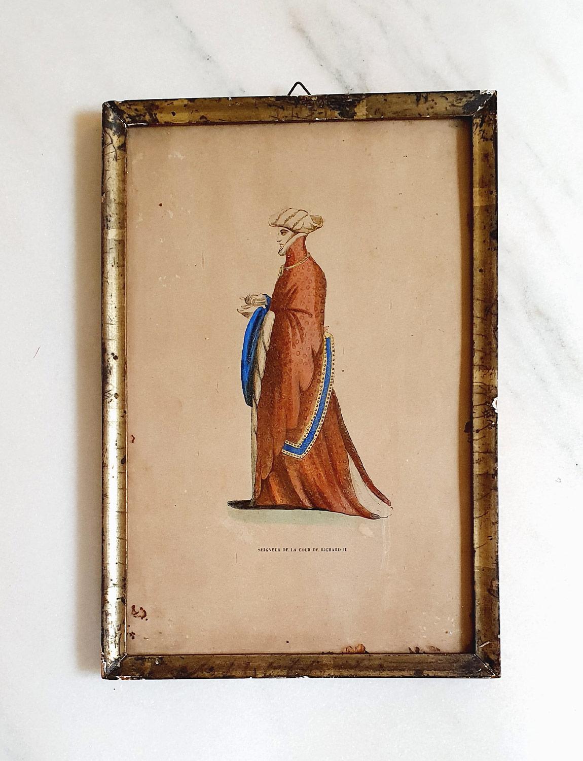 A Set of Six French Prints of French and Italian Noble Costumes For Sale 3