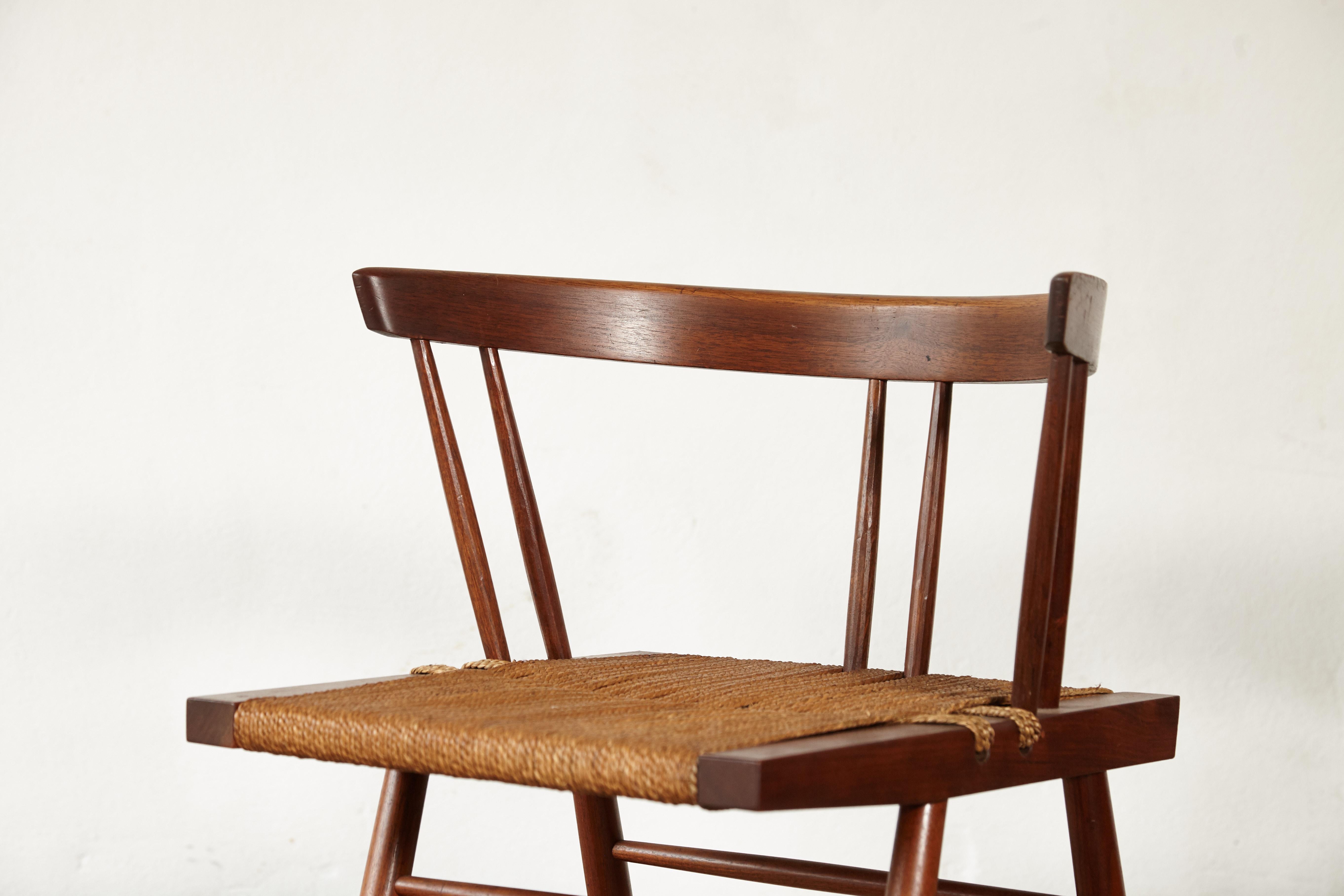 Set of Six George Nakashima Grass Seat Chairs, USA, 1950s-1960s 3