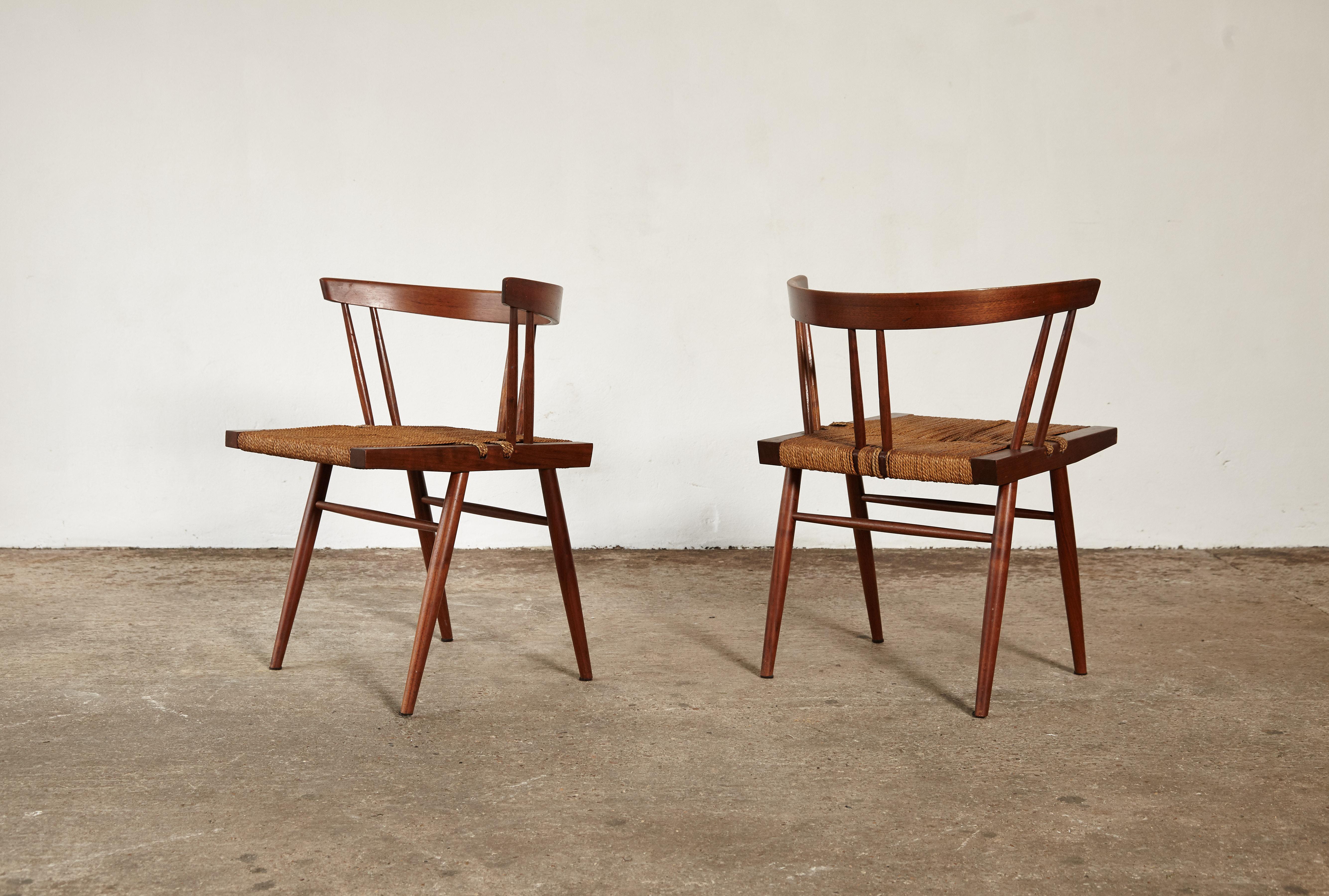 Set of Six George Nakashima Grass Seat Chairs, USA, 1950s-1960s 4