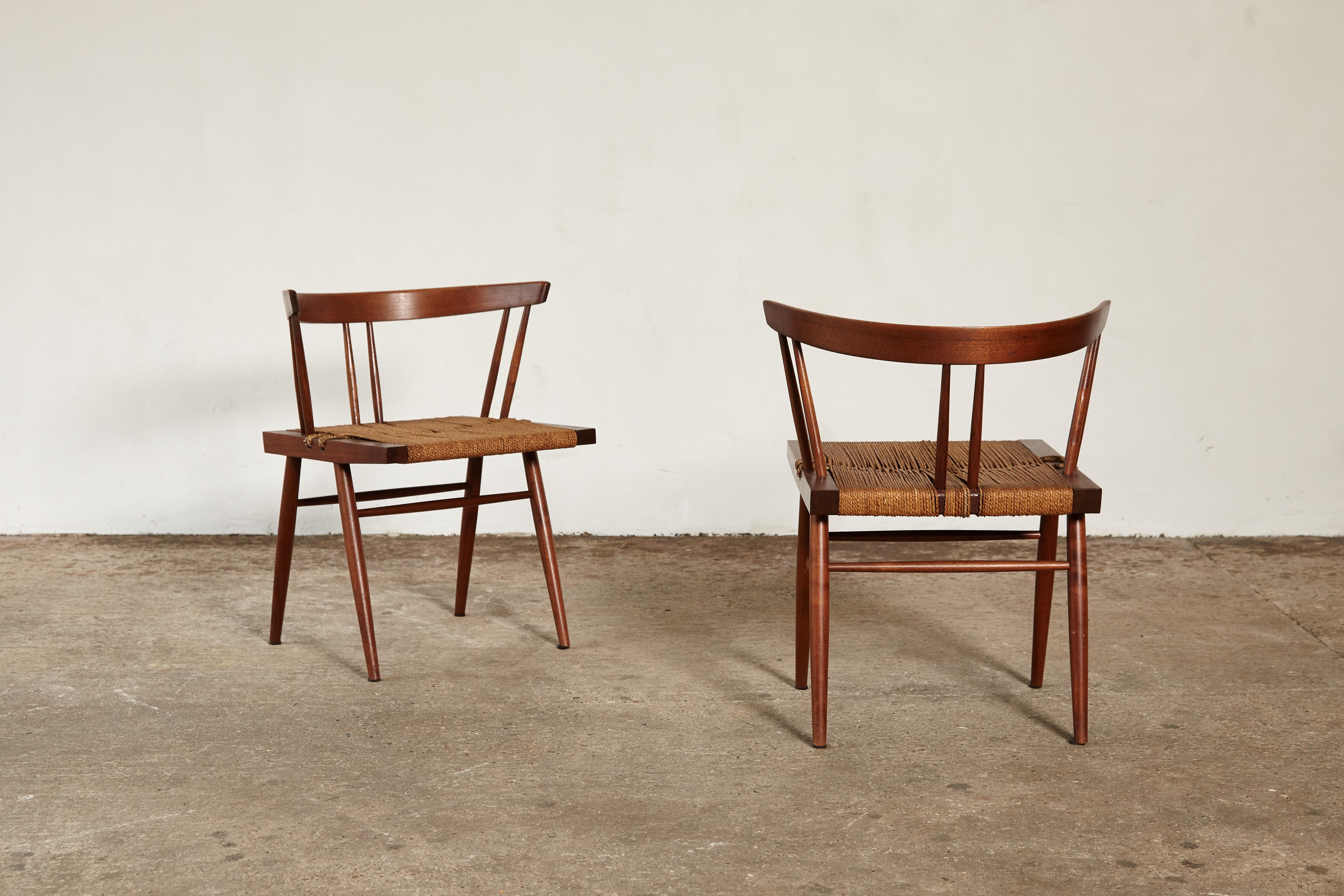 Set of Six George Nakashima Grass Seat Chairs, USA, 1950s-1960s 5