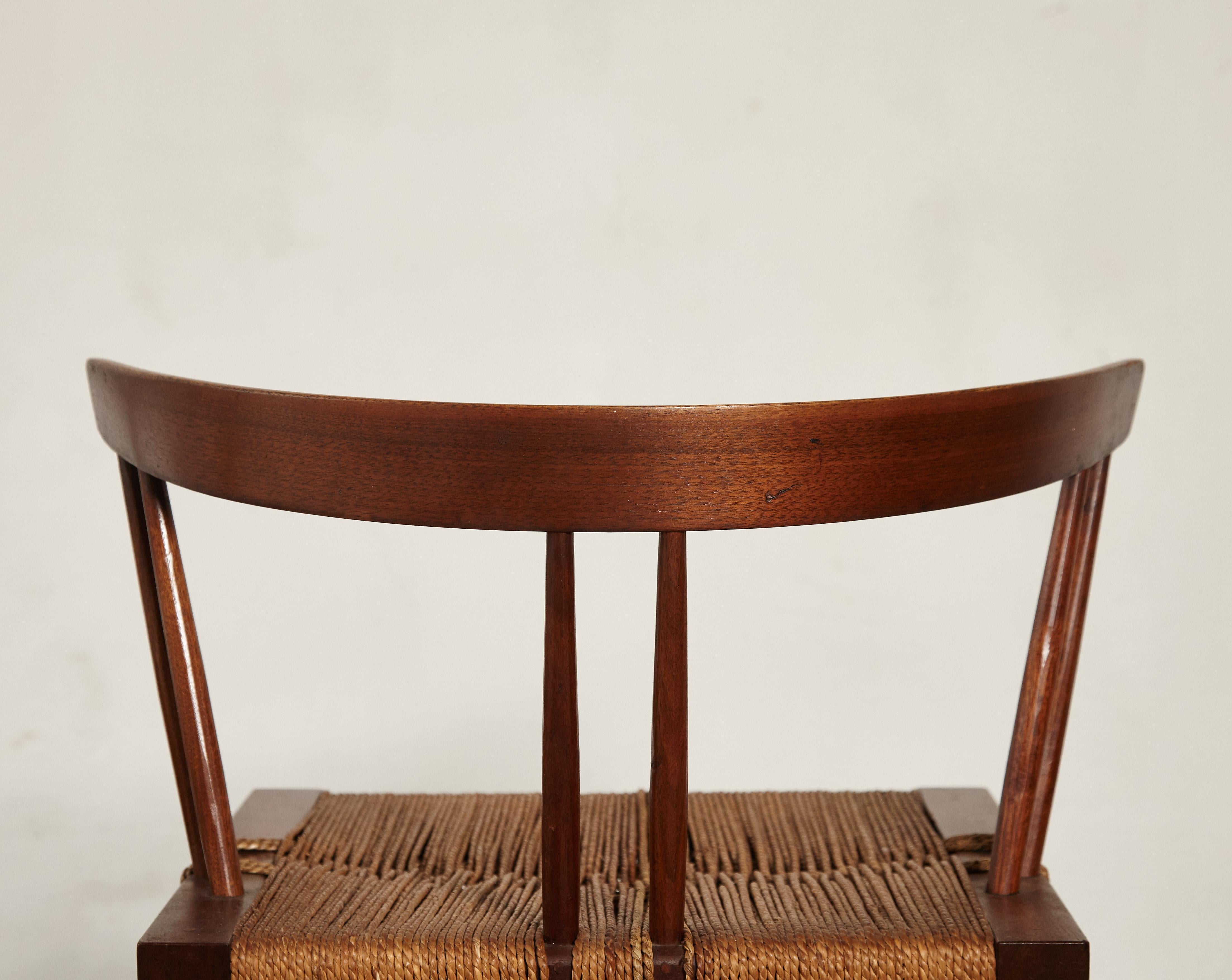 Set of Six George Nakashima Grass Seat Chairs, USA, 1950s-1960s 7