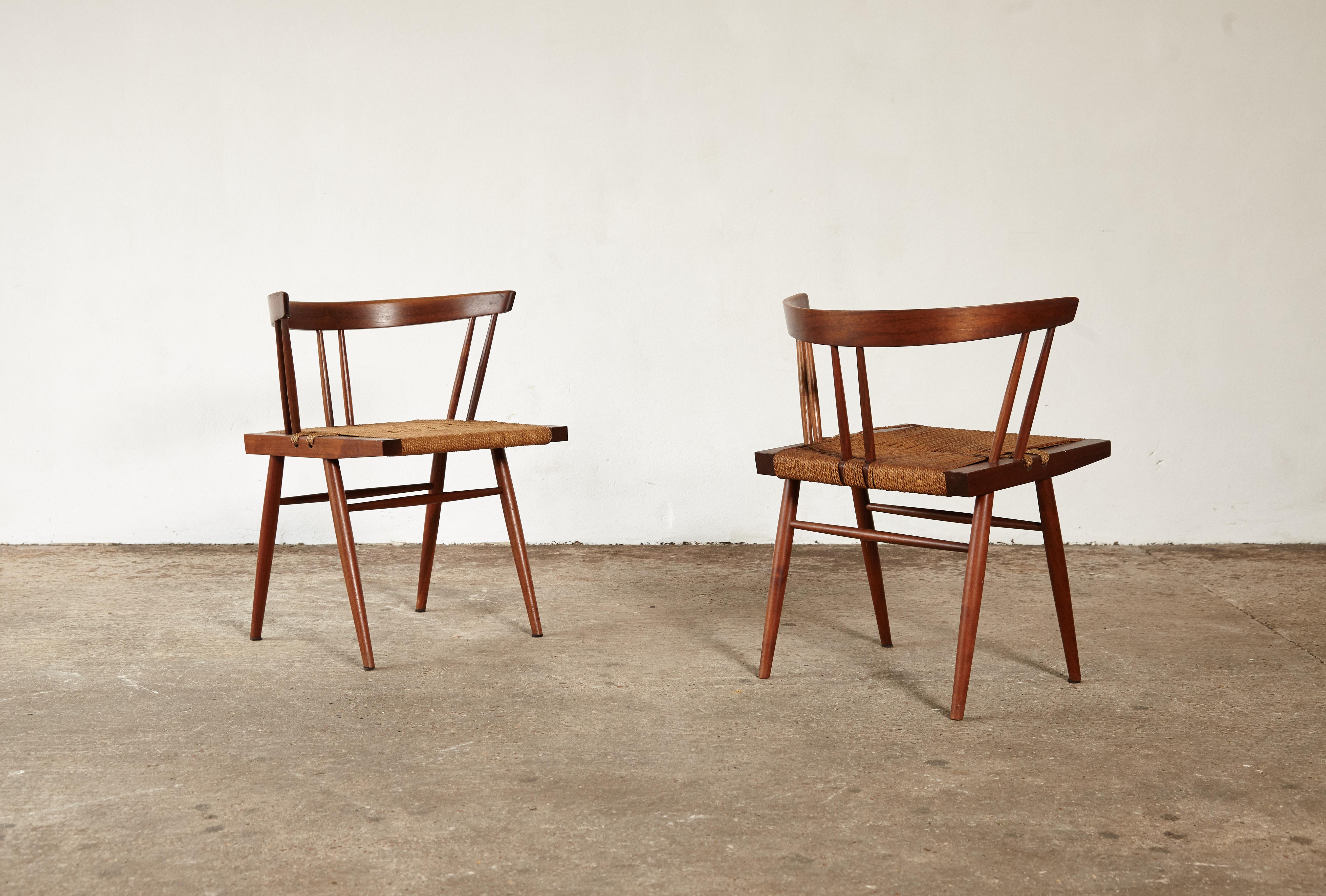 Set of Six George Nakashima Grass Seat Chairs, USA, 1950s-1960s 1