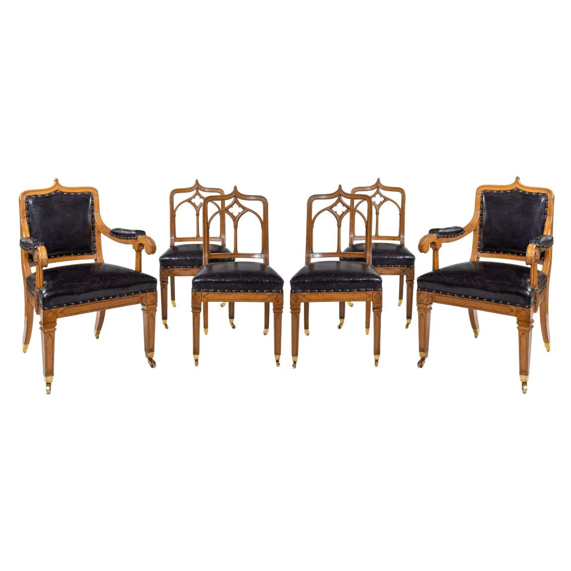 Jacobean Oak Dining Chairs, Set of six For Sale at 1stDibs