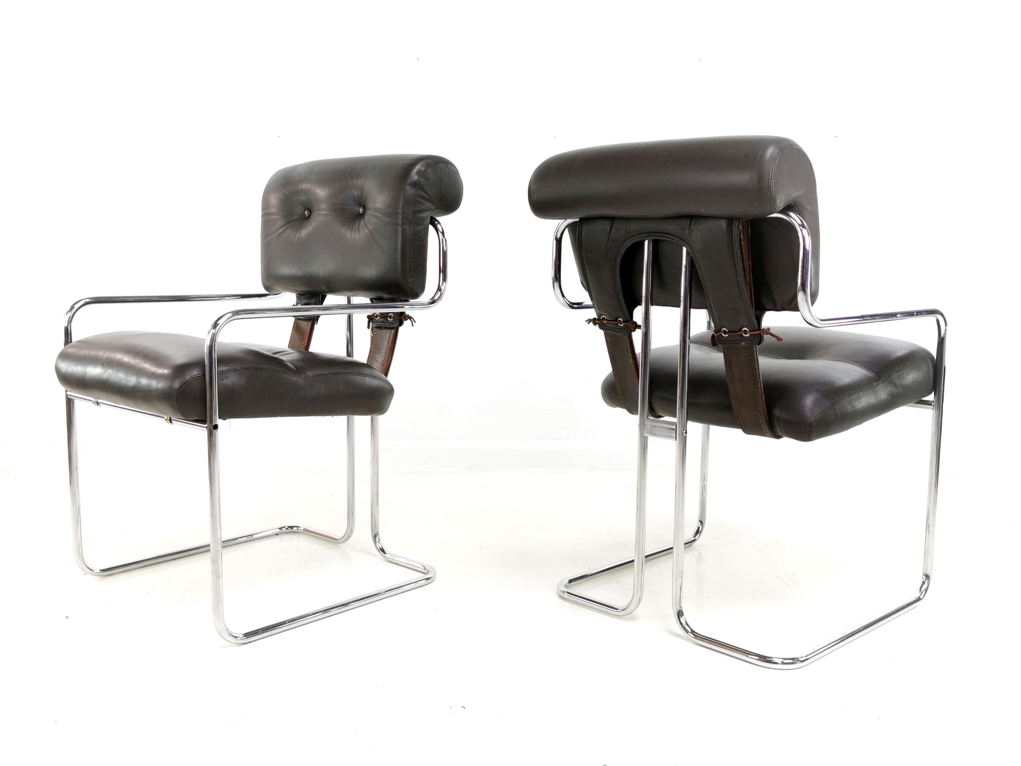 20th Century Set of Six Guido Faleschini Tucroma Italian Chairs Vintage Midcentury