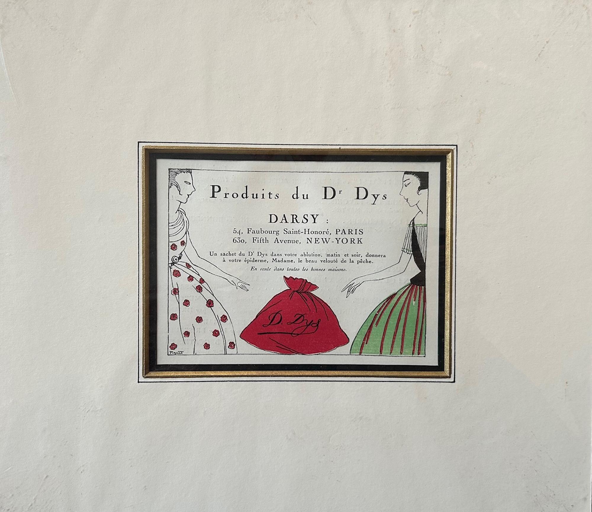 A Set of Six Highly Decorative Art Deco French Advertising Prints In Excellent Condition For Sale In Pewsey, GB