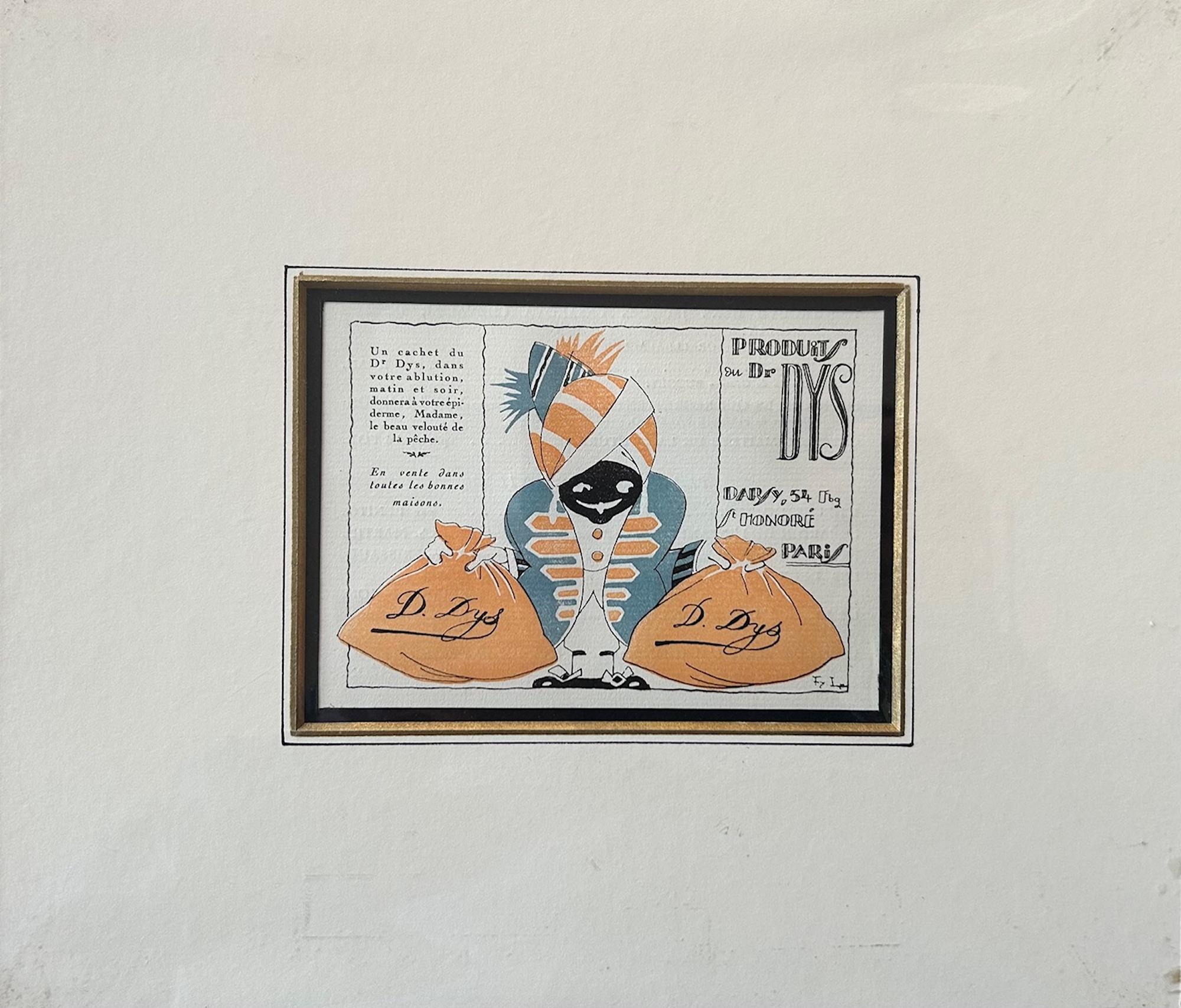 Early 20th Century A Set of Six Highly Decorative Art Deco French Advertising Prints For Sale