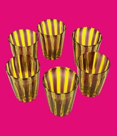 A set of six Italian handblown Murano glass tumblers