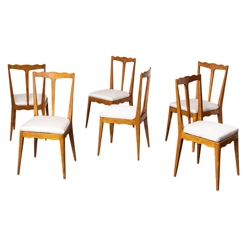 A Set of Six Italian Sculptural Dining Chairs