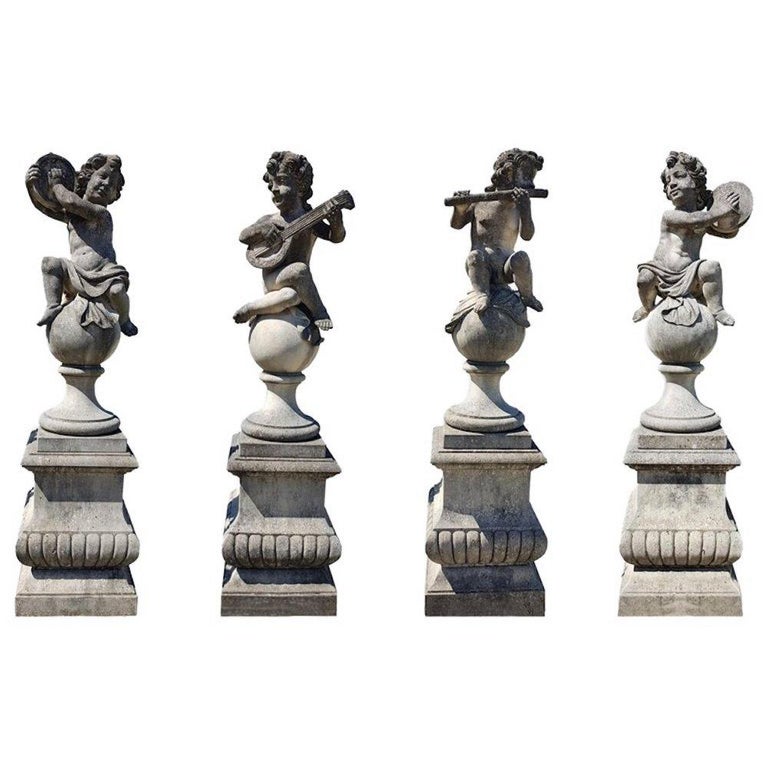 A Set of Six Italian Stone Sculptures at 1stdibs