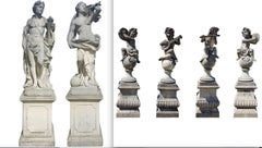 A Set of Six  Italian Stone Sculptures 