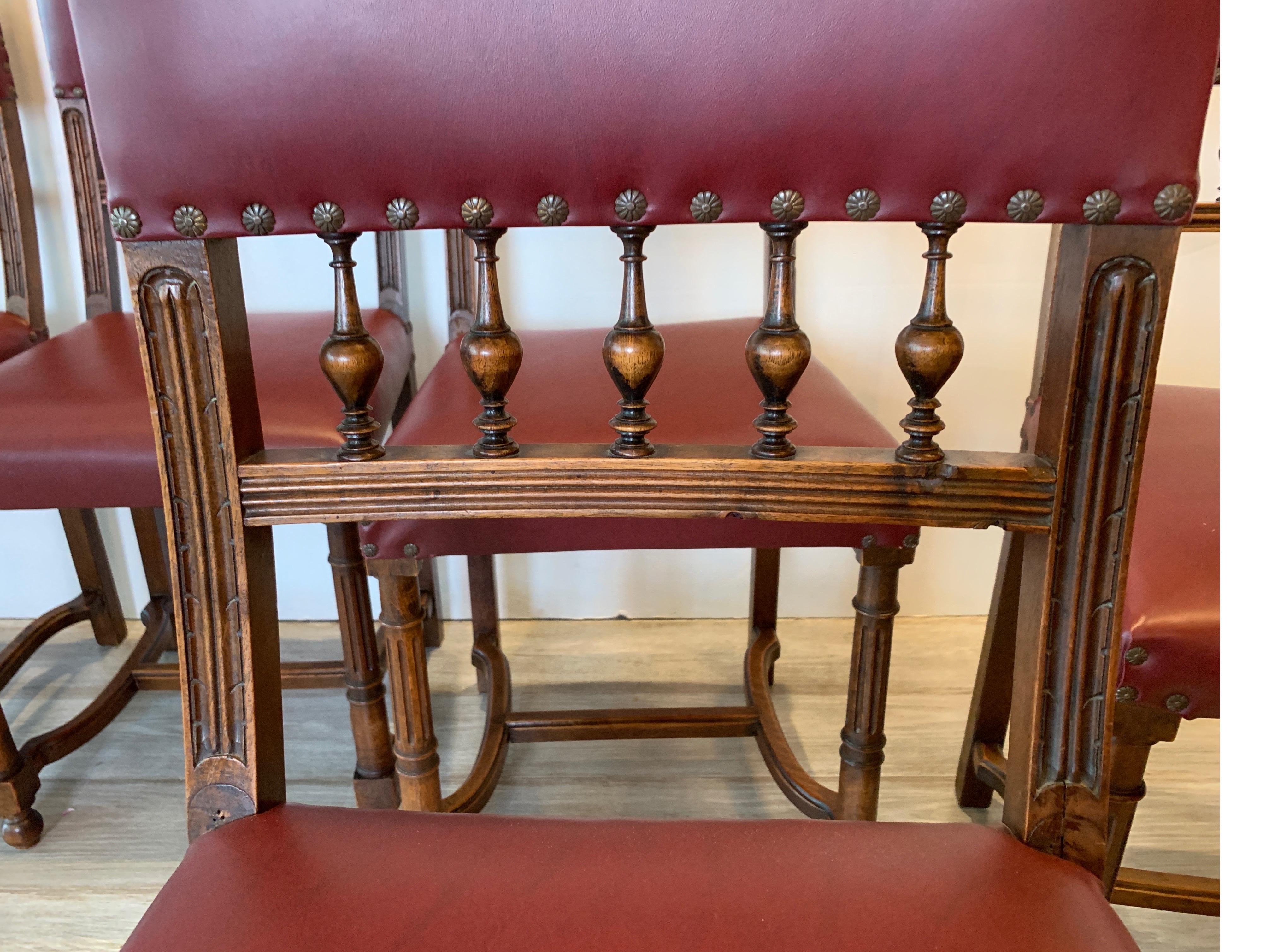 Set of Six Jacobean Style Dinning Chairs 5