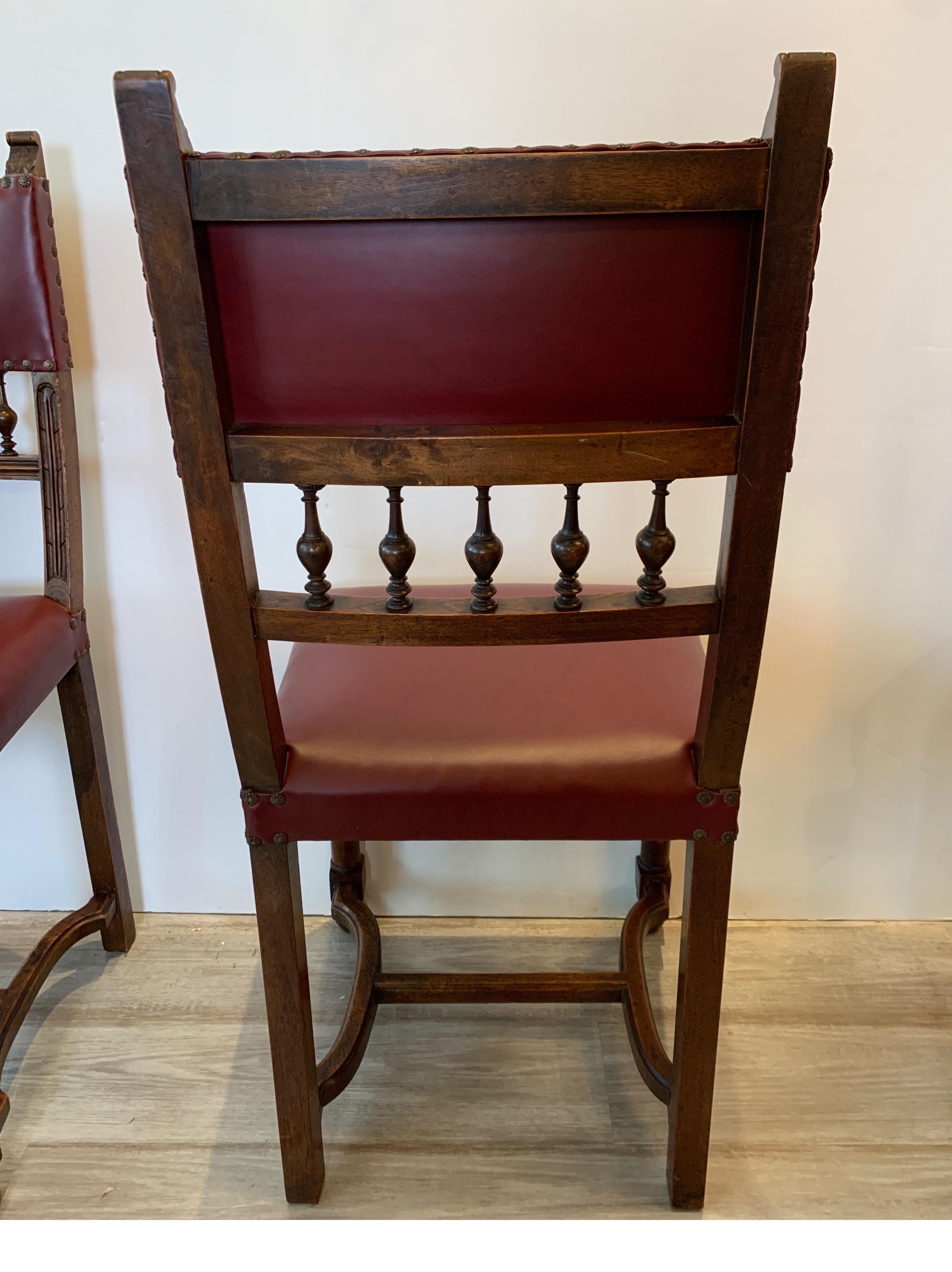 Set of Six Jacobean Style Dinning Chairs 8