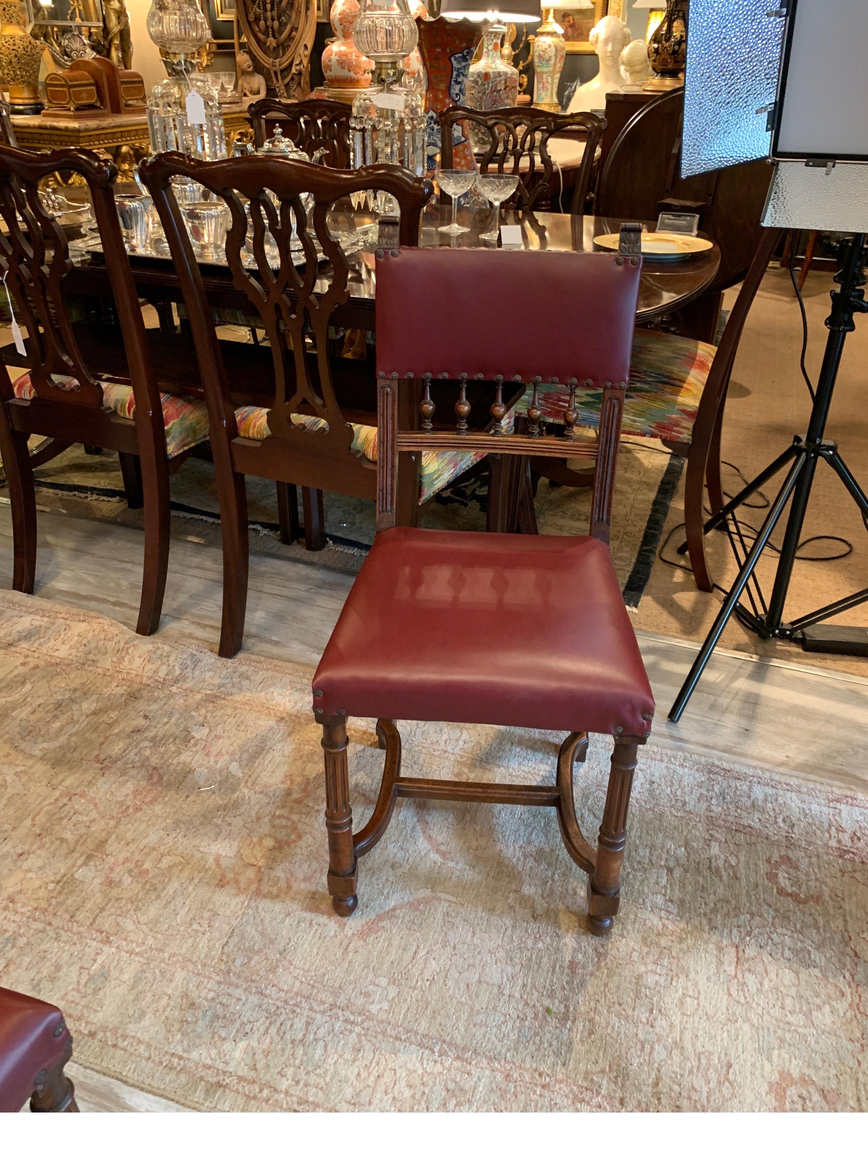 Set of Six Jacobean Style Dinning Chairs 9