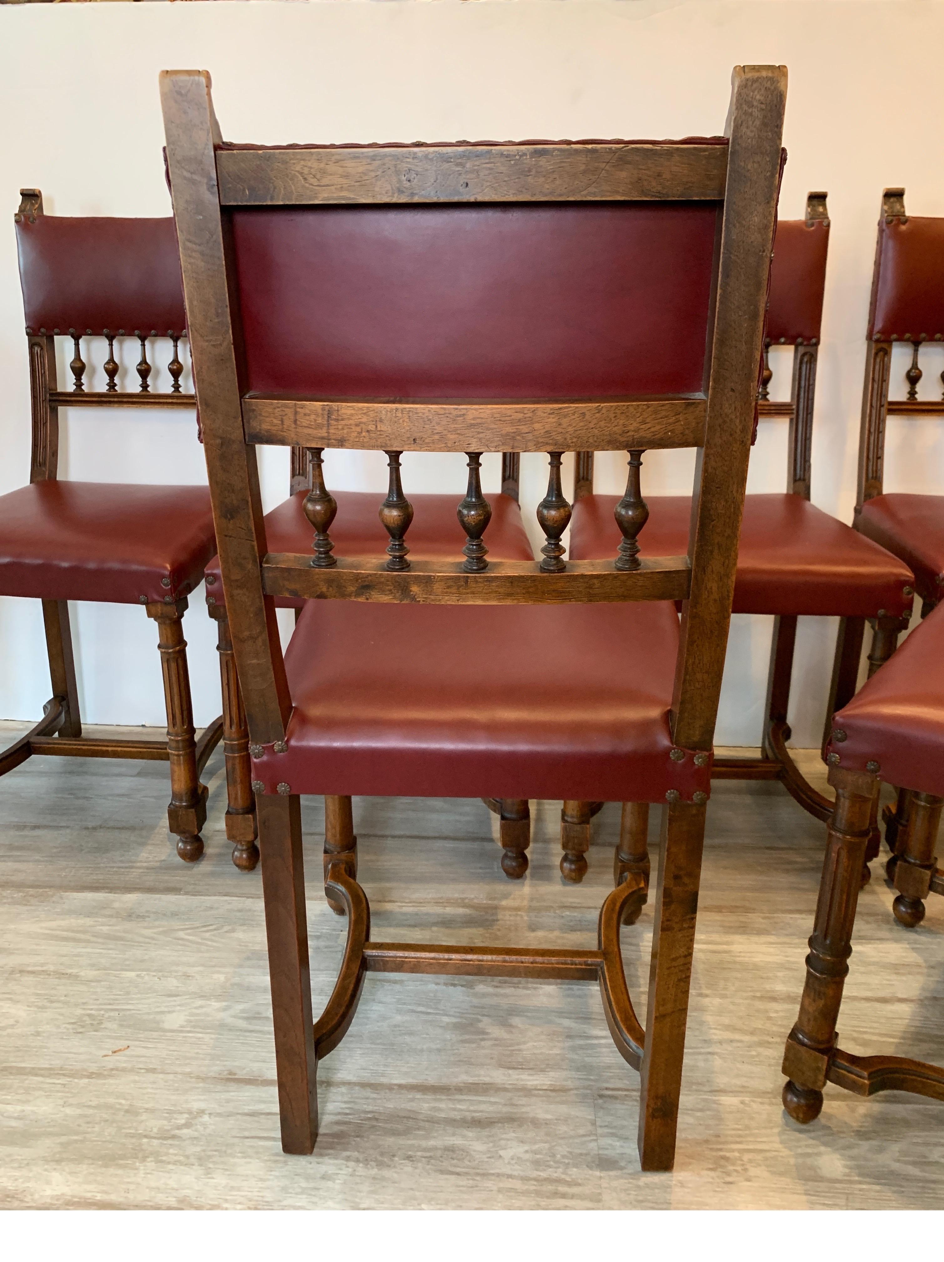 Early 20th Century Set of Six Jacobean Style Dinning Chairs