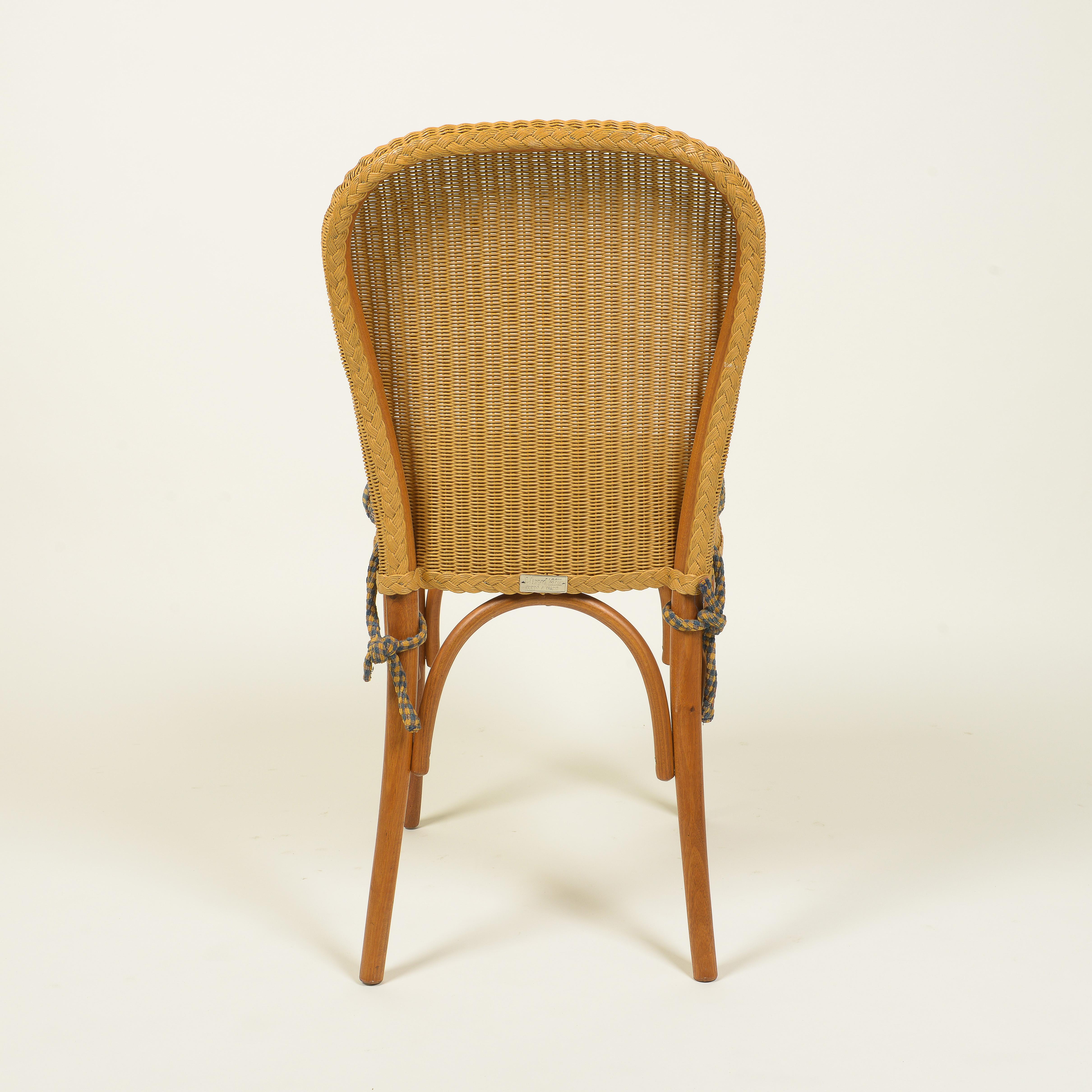 A Set of Six Lloyd Loom Wicker Dining Chairs For Sale 2