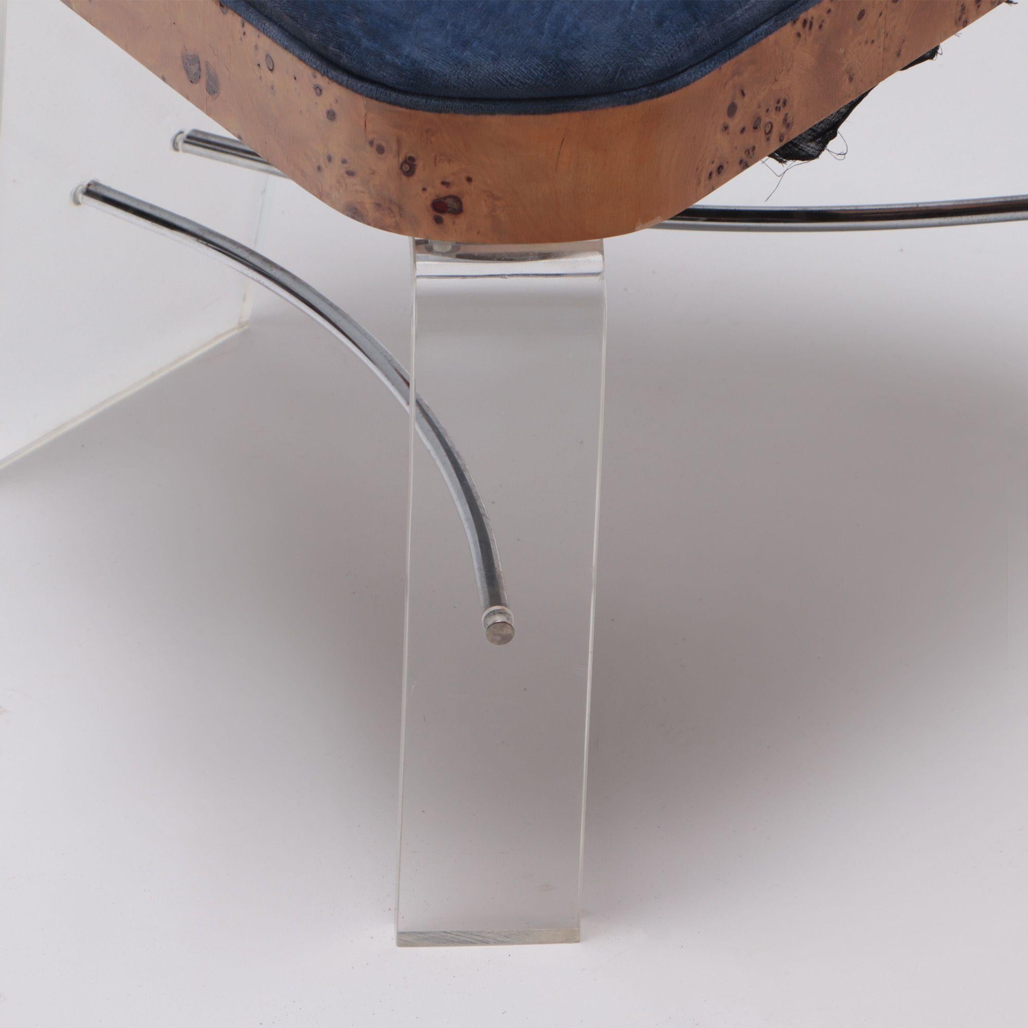 Set of Six Mid-Century Modern Lucite Chairs 1