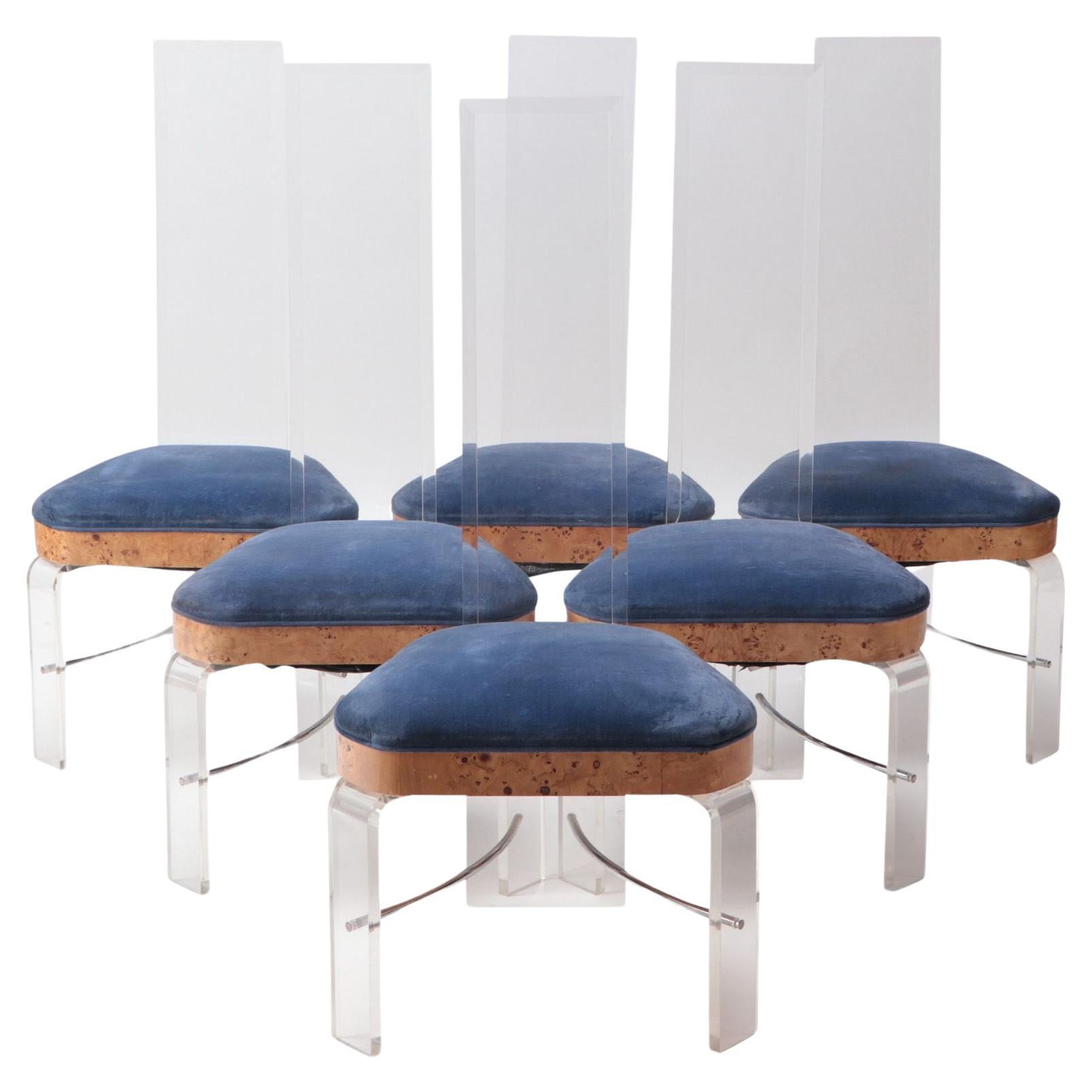 Set of Six Mid-Century Modern Lucite Chairs
