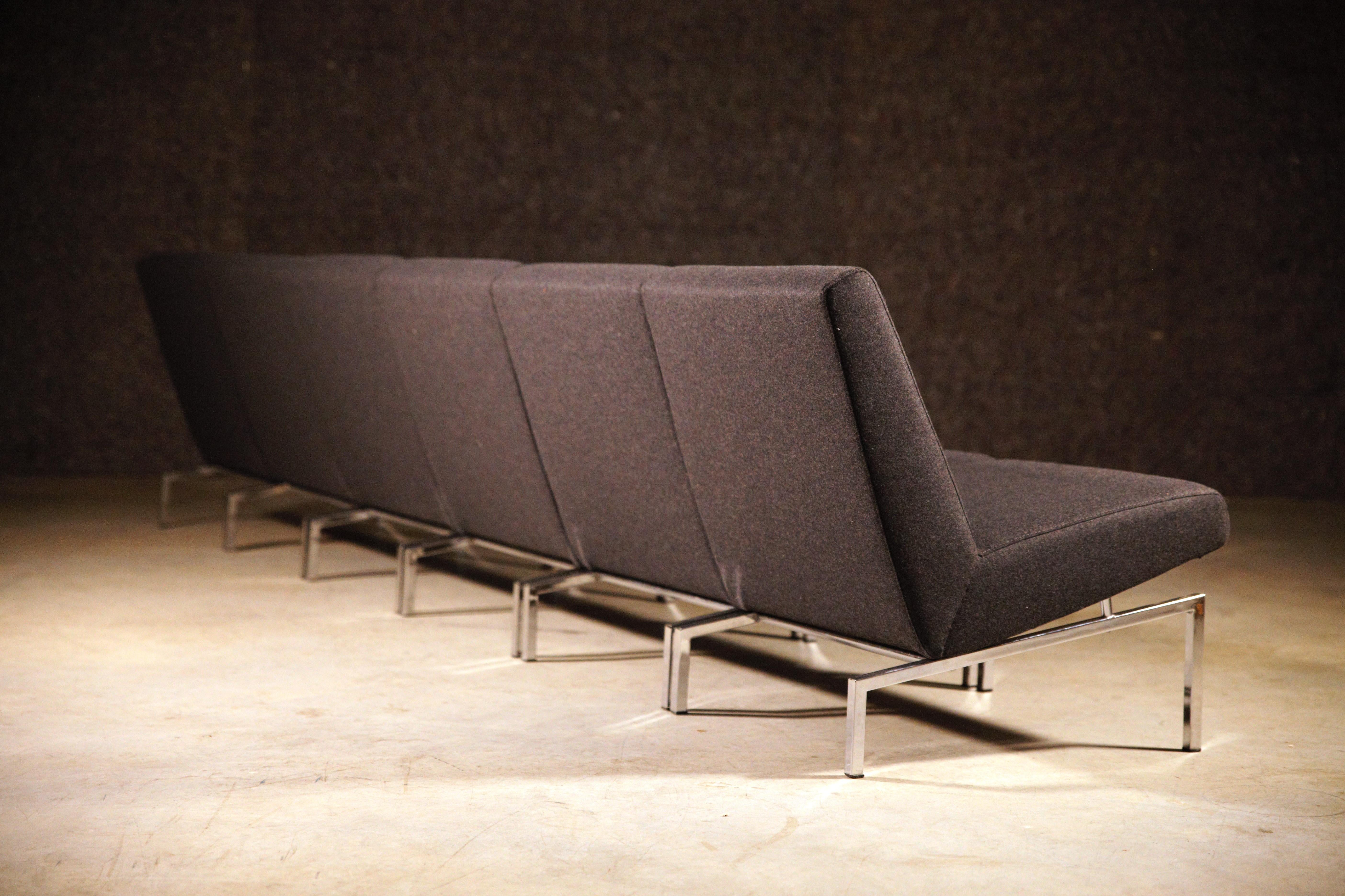 Sechs modulare Steiner Lounge-Stühle von Joseph-André Motte Frankreich 1960er Jahre im Angebot 5