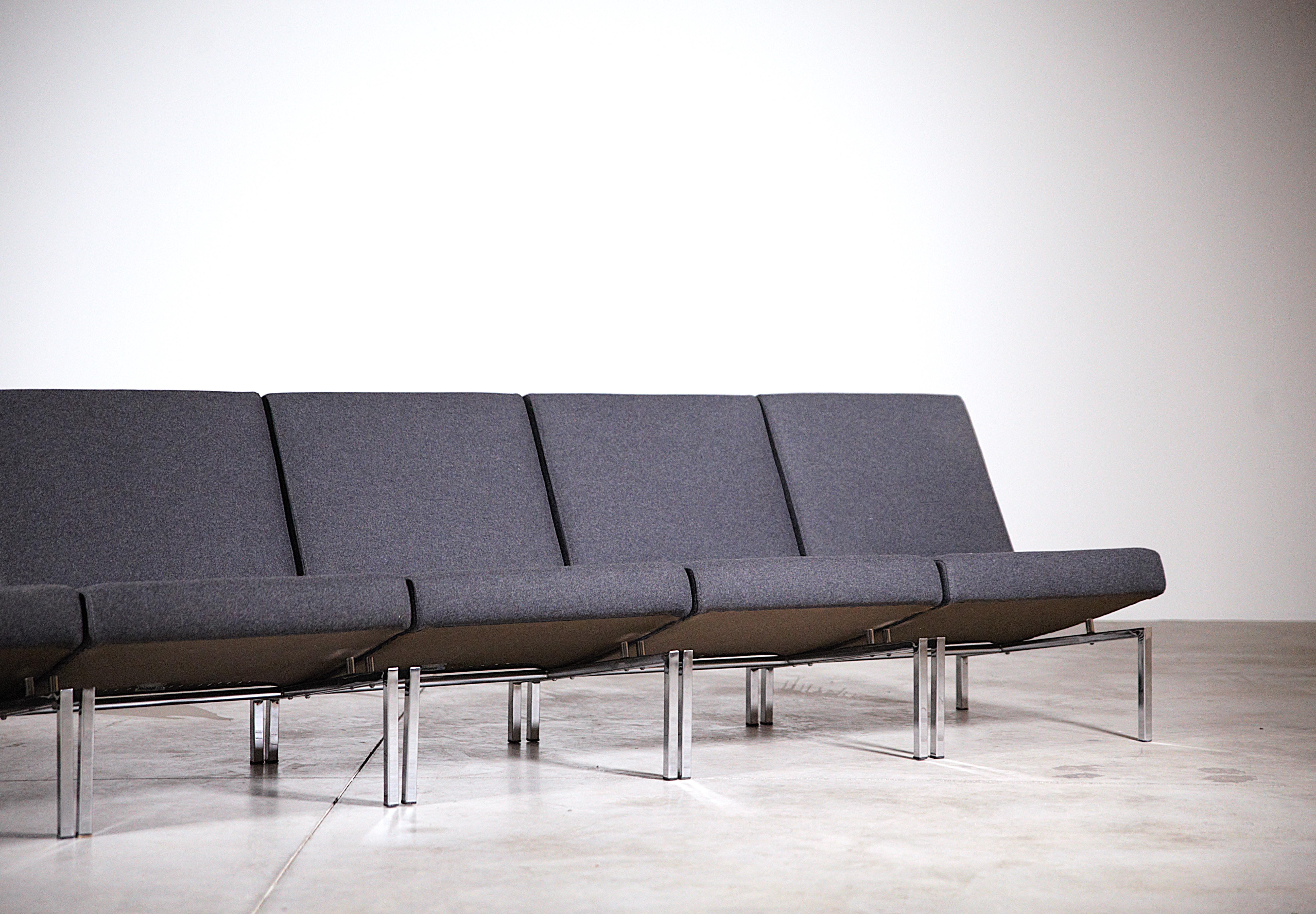 Ensemble de six fauteuils modulaires Steiner de Joseph-André Motte France années 1960 en vente 5