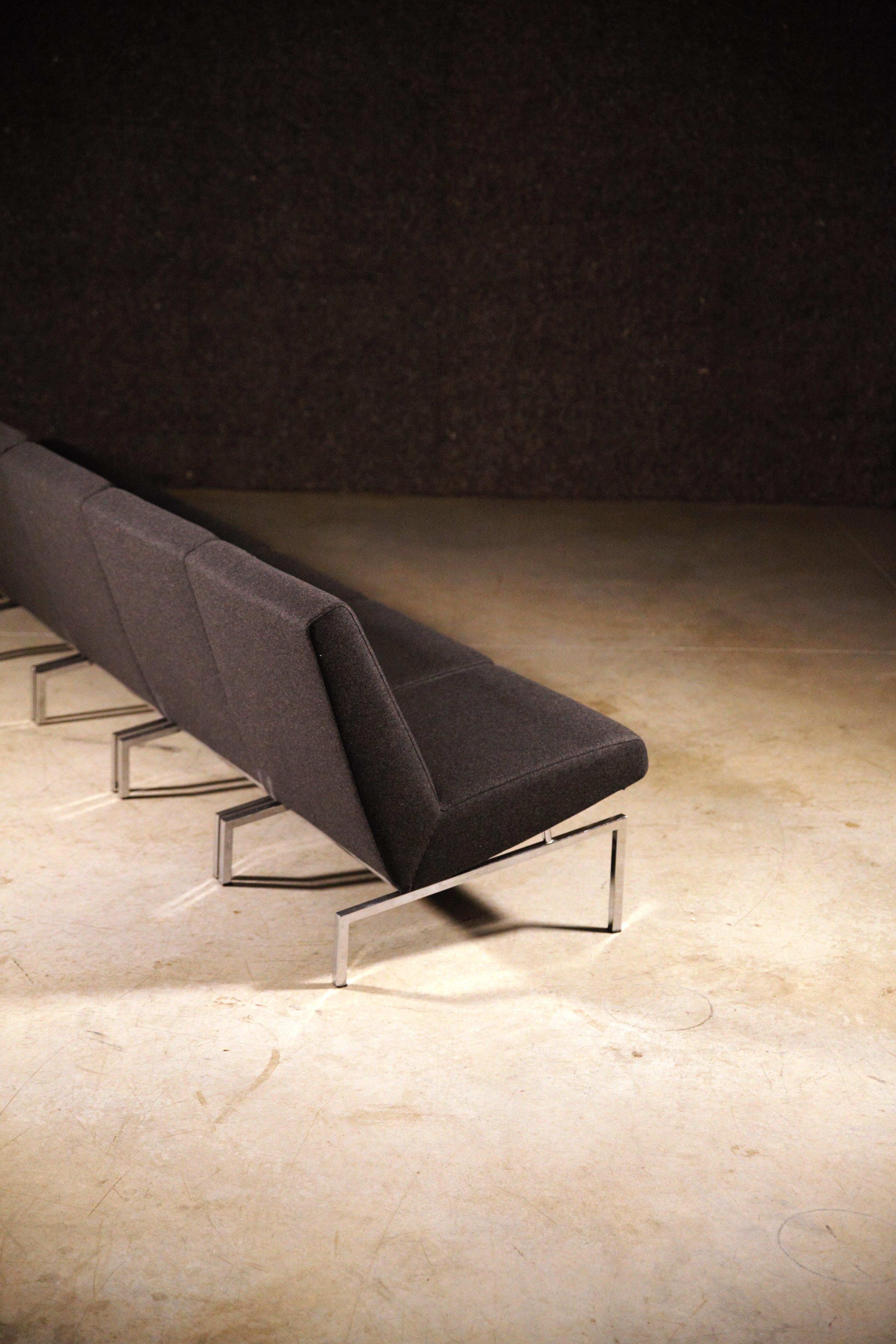 Sechs modulare Steiner Lounge-Stühle von Joseph-André Motte Frankreich 1960er Jahre im Angebot 7