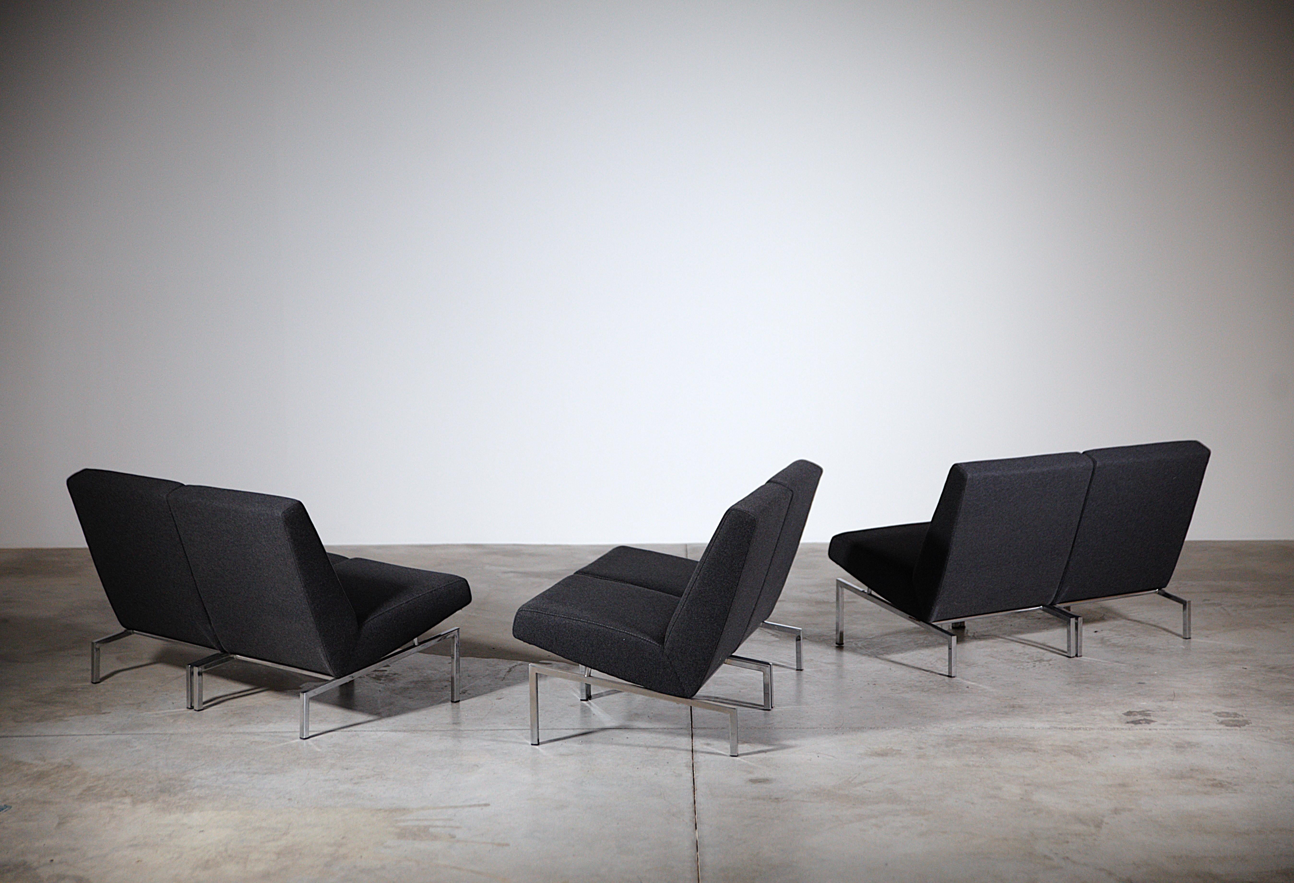 Ensemble de six fauteuils modulaires Steiner de Joseph-André Motte France années 1960 en vente 8