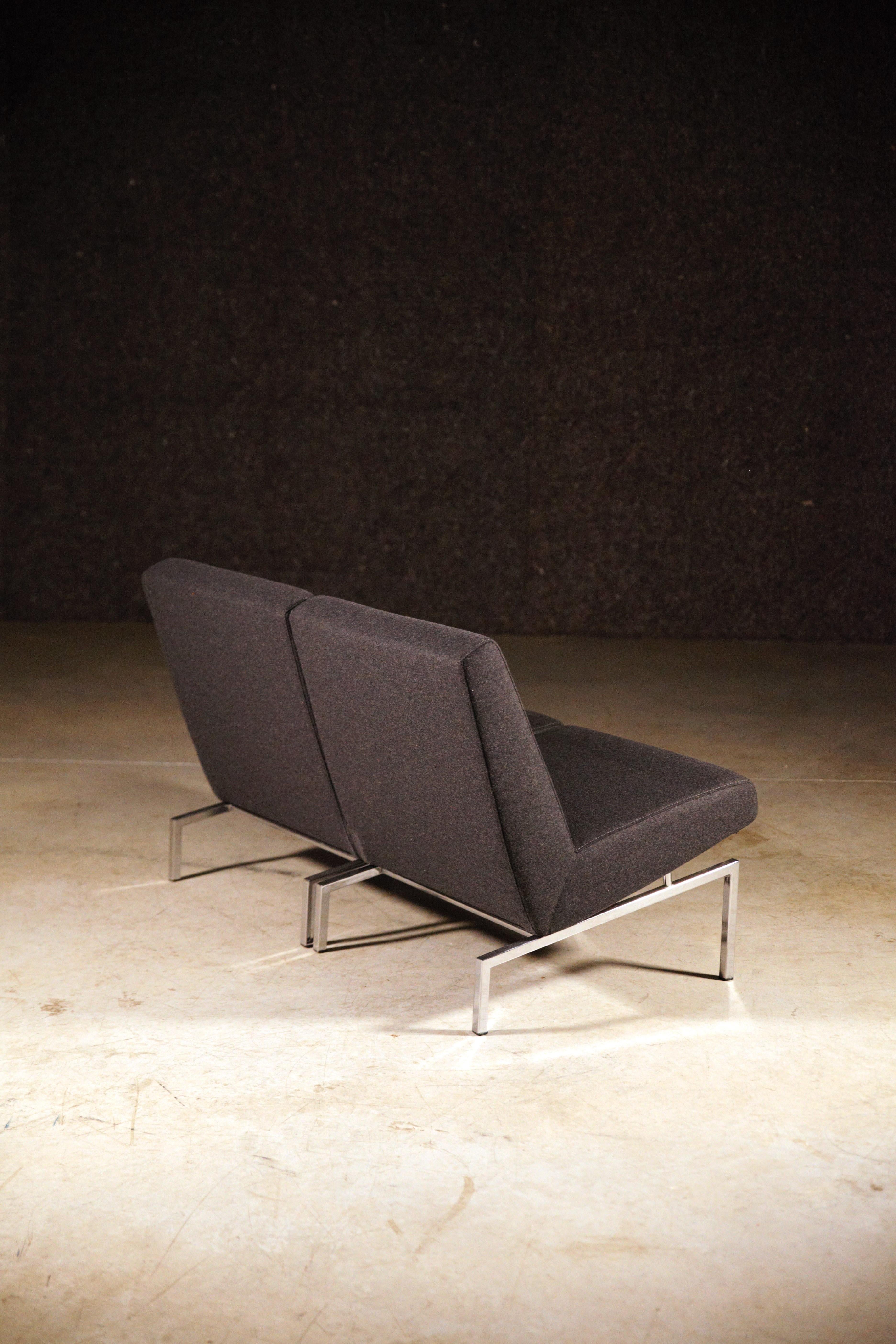 Metal A Set of Six Modular Steiner Lounge Chairs by Joseph André Motte France 1960s For Sale