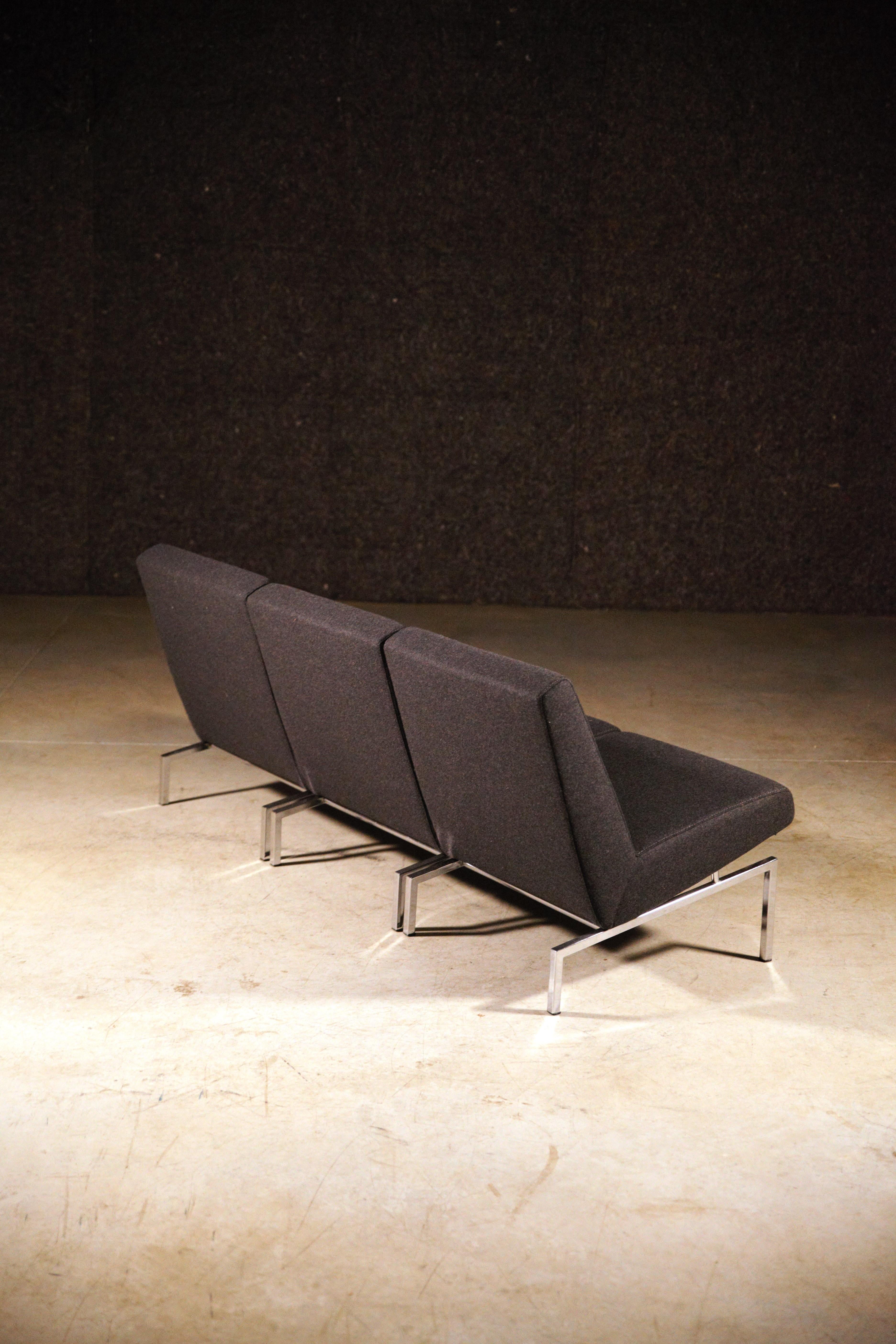 Sechs modulare Steiner Lounge-Stühle von Joseph-André Motte Frankreich 1960er Jahre im Angebot 2