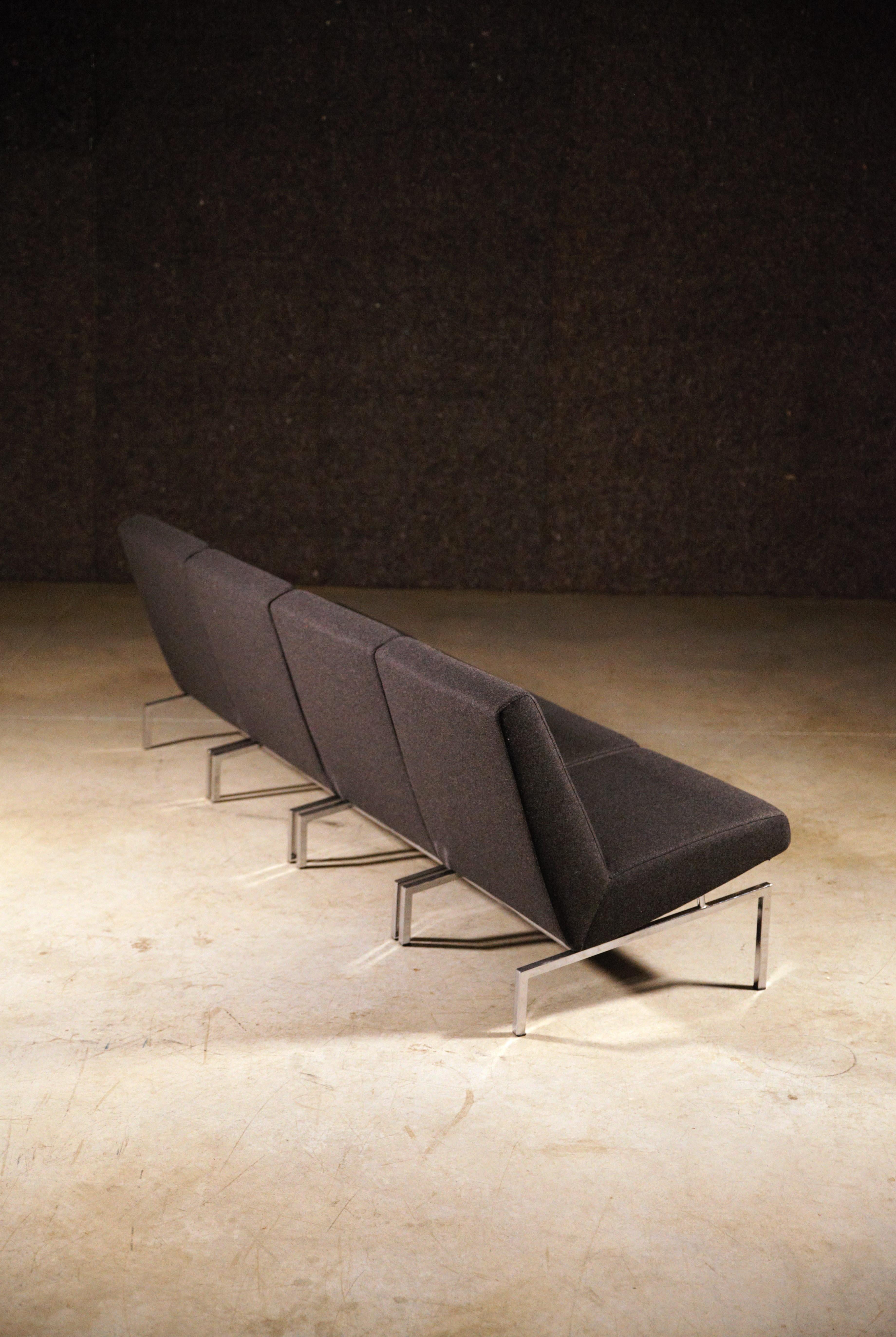 Sechs modulare Steiner Lounge-Stühle von Joseph-André Motte Frankreich 1960er Jahre im Angebot 3