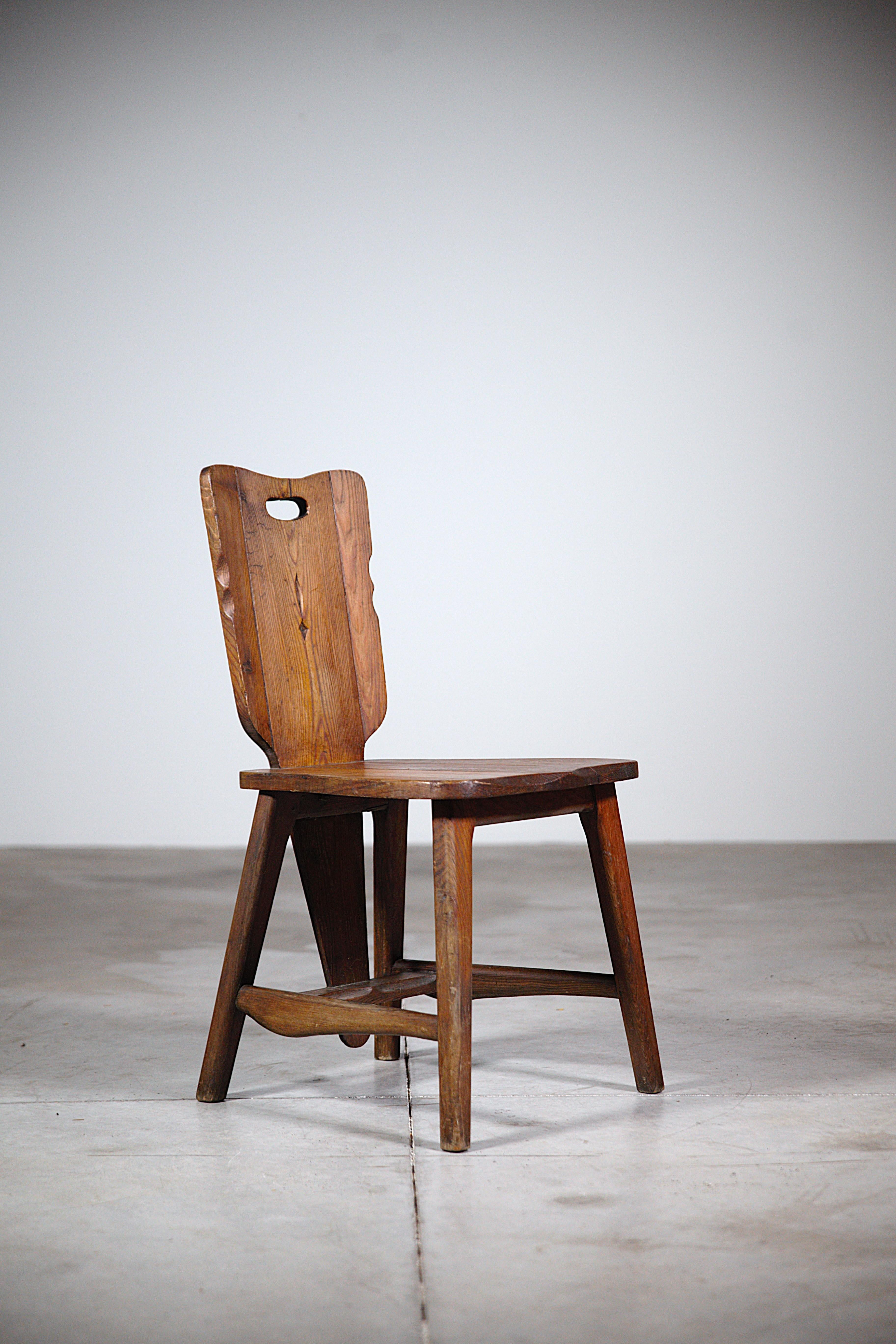 A Set of Six Mountain Chairs by Clément Goyeneche France 1950s For Sale 6