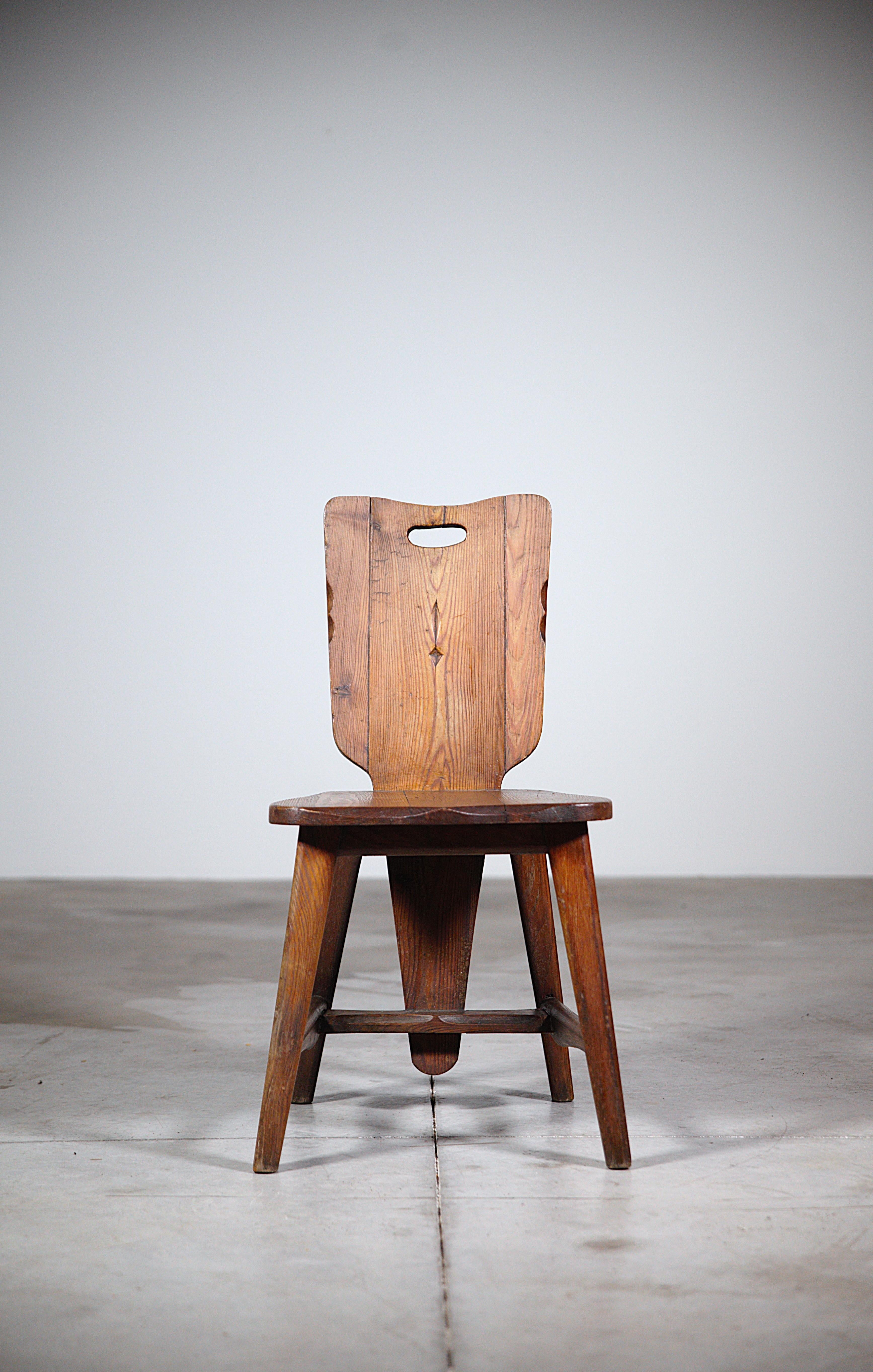 A Set of Six Mountain Chairs by Clément Goyeneche France 1950s For Sale 7