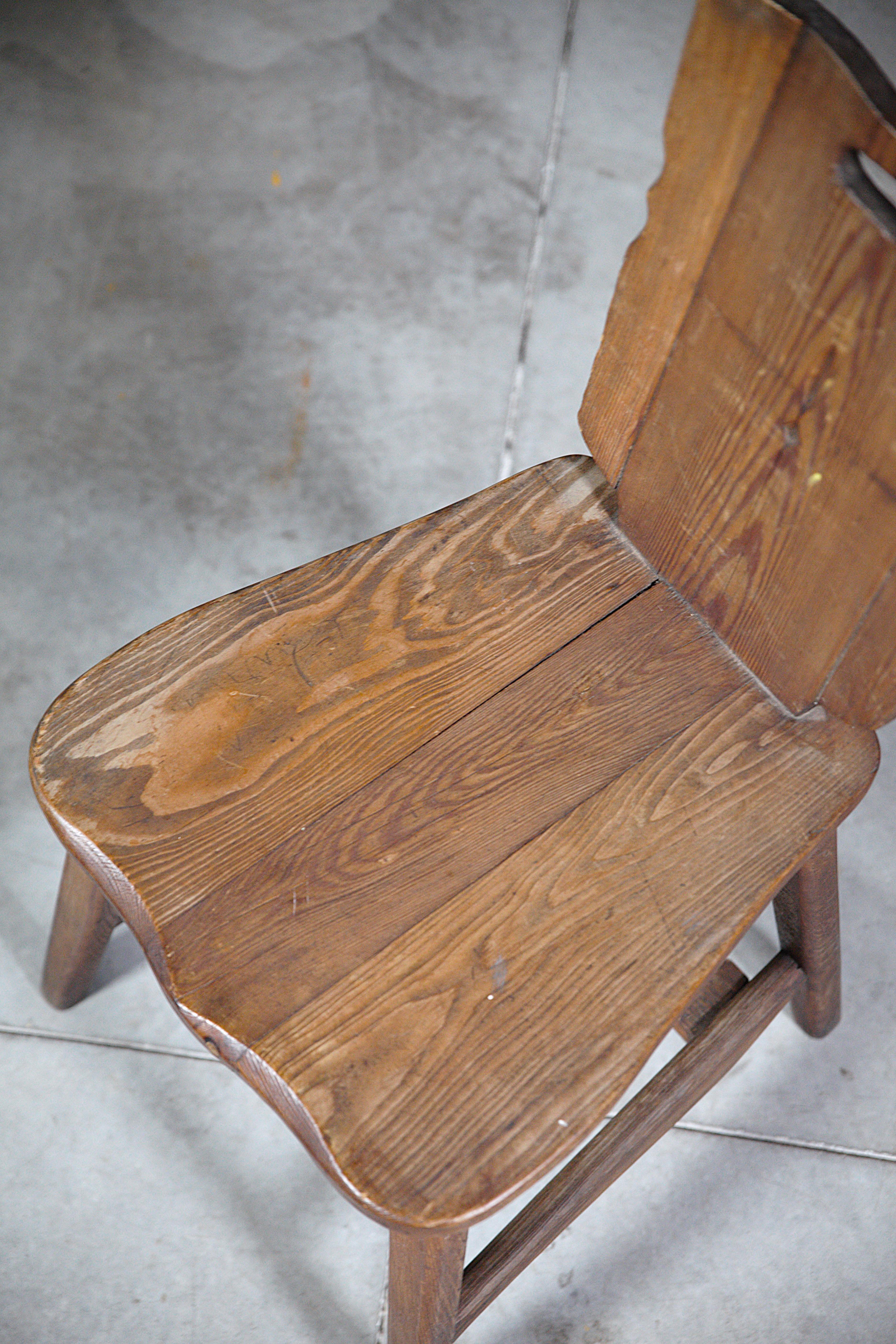 A Set of Six Mountain Chairs by Clément Goyeneche France 1950s For Sale 13