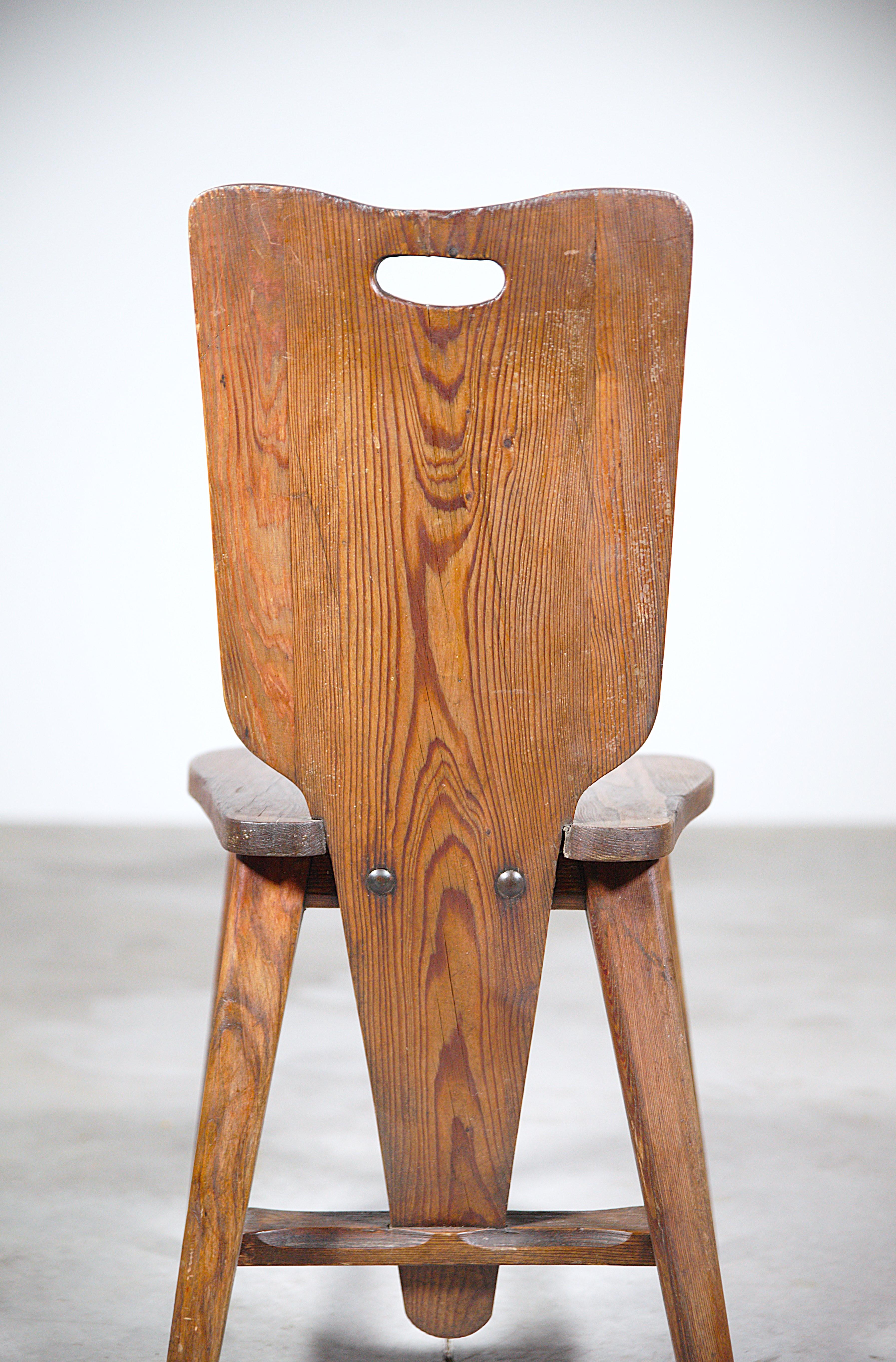 French A Set of Six Mountain Chairs by Clément Goyeneche France 1950s For Sale