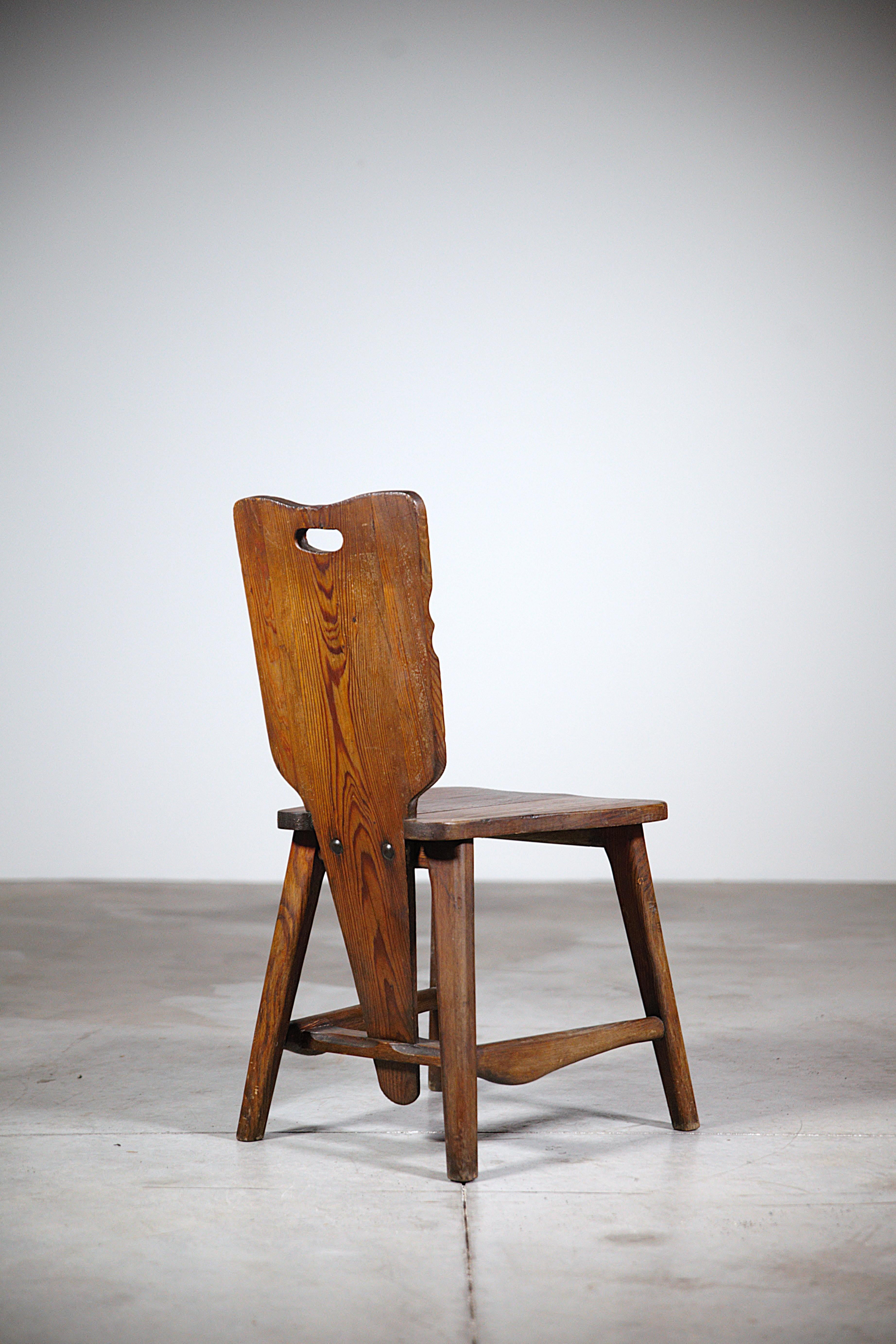 A Set of Six Mountain Chairs by Clément Goyeneche France 1950s For Sale 3