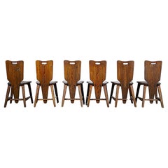 A Set of Six Mountain Chairs by Clément Goyeneche France 1950s