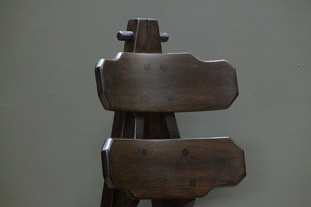 Set of Six, Oak, Brutalist Chairs 4