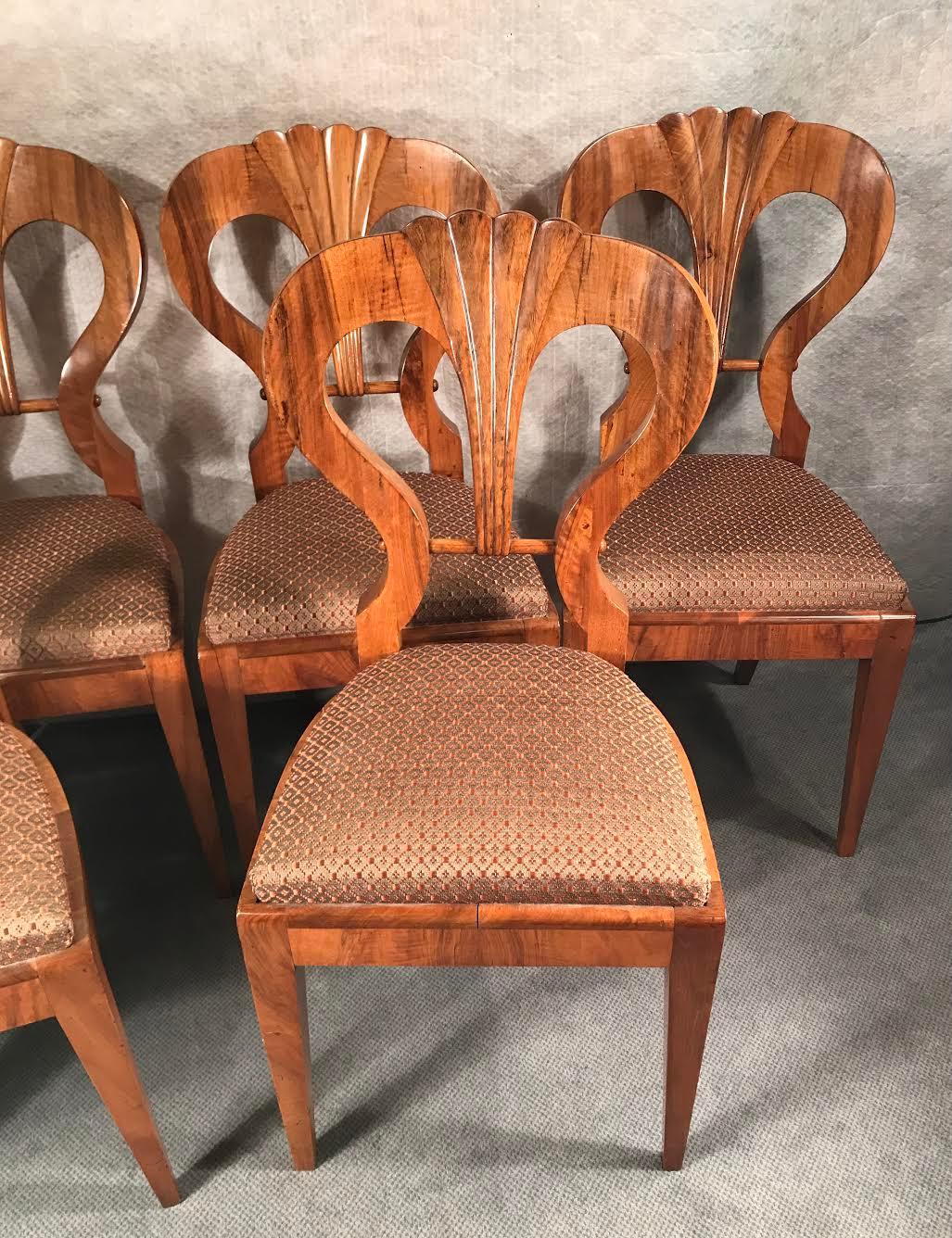 Austrian Set of Six Original Biedermeier Chairs, att. to Josef Danhauser, Vienna, 1820