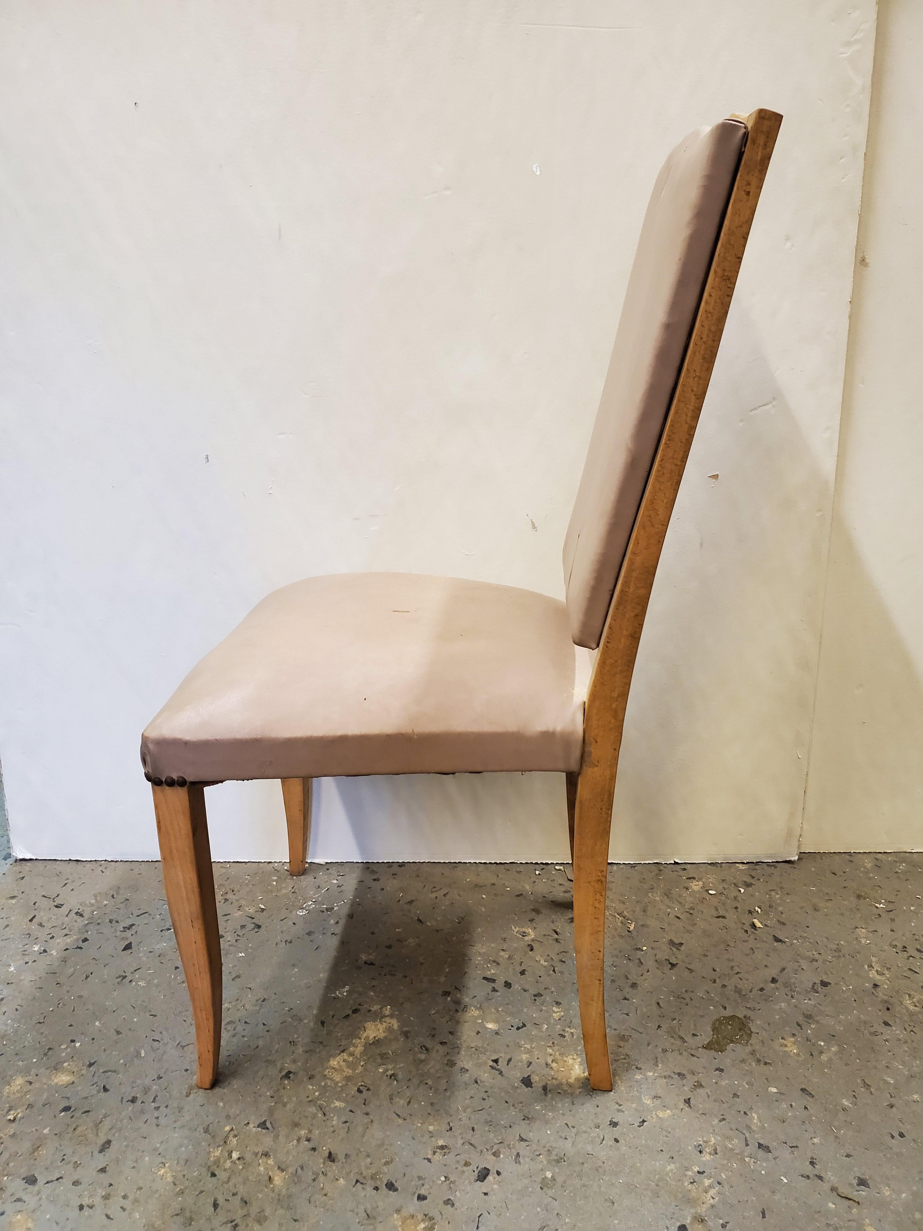 Mid-20th Century Set of Six Original French 1940's Dining Chairs