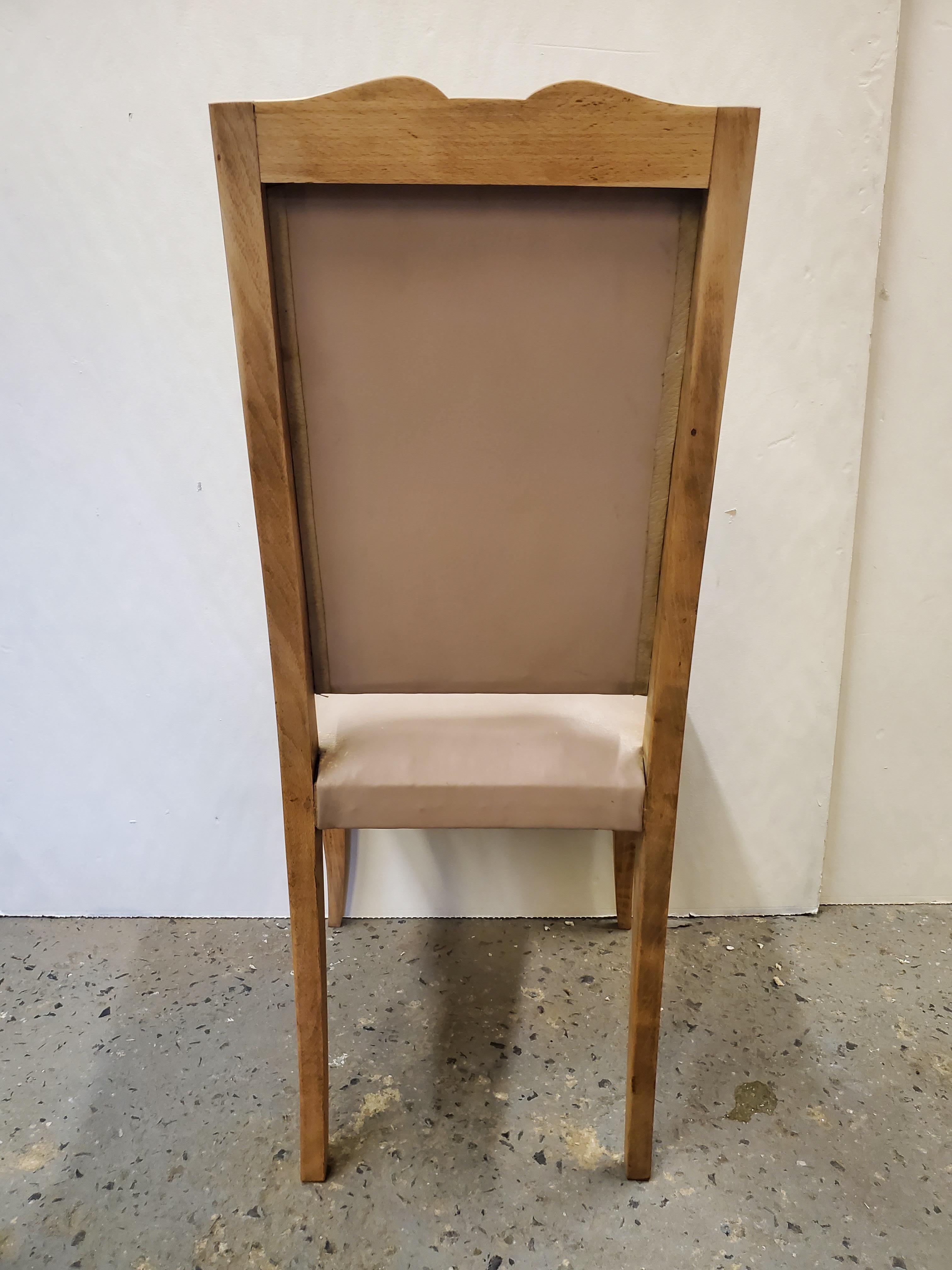 Wood Set of Six Original French 1940's Dining Chairs