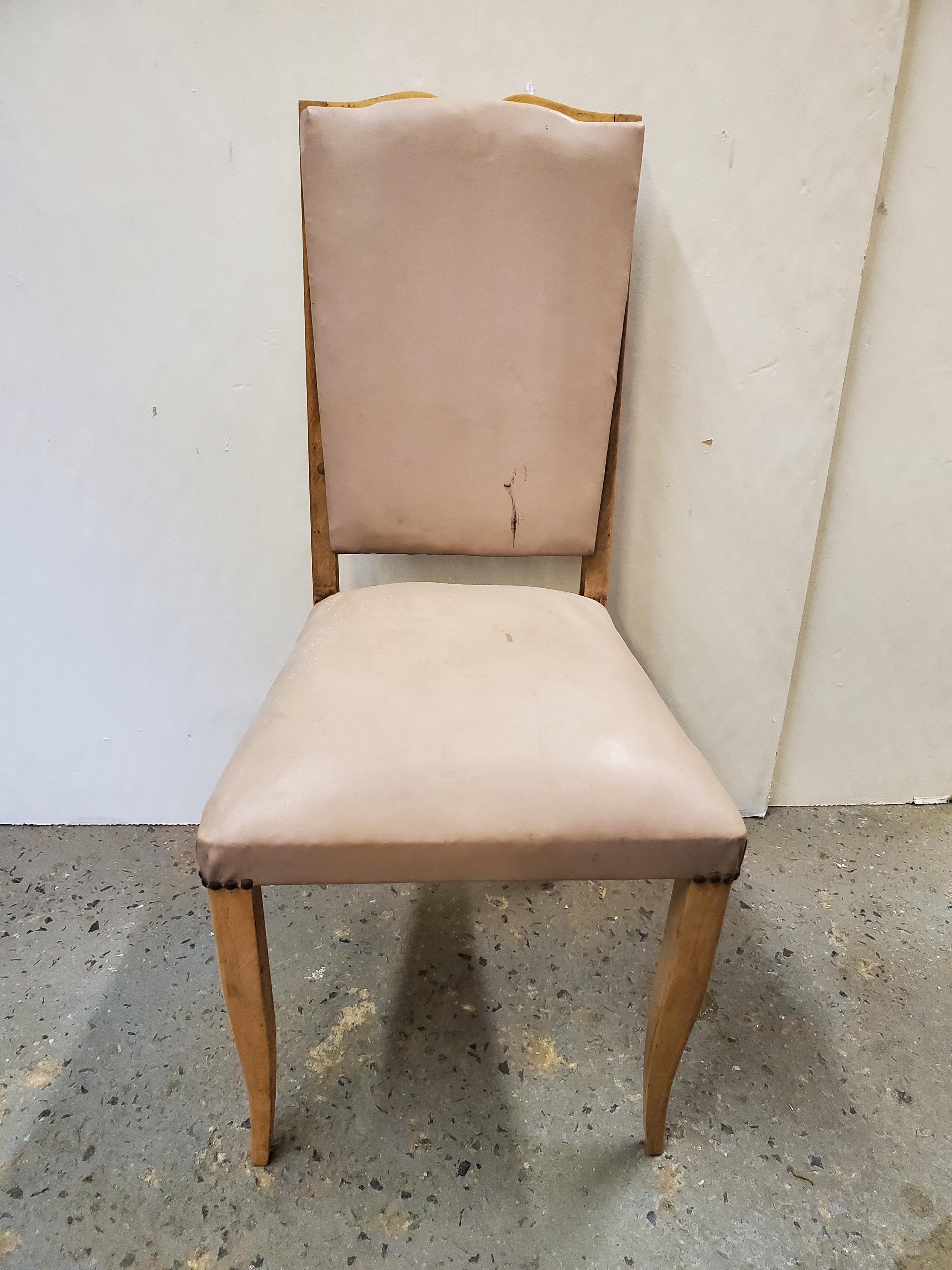 Set of Six Original French 1940's Dining Chairs 3