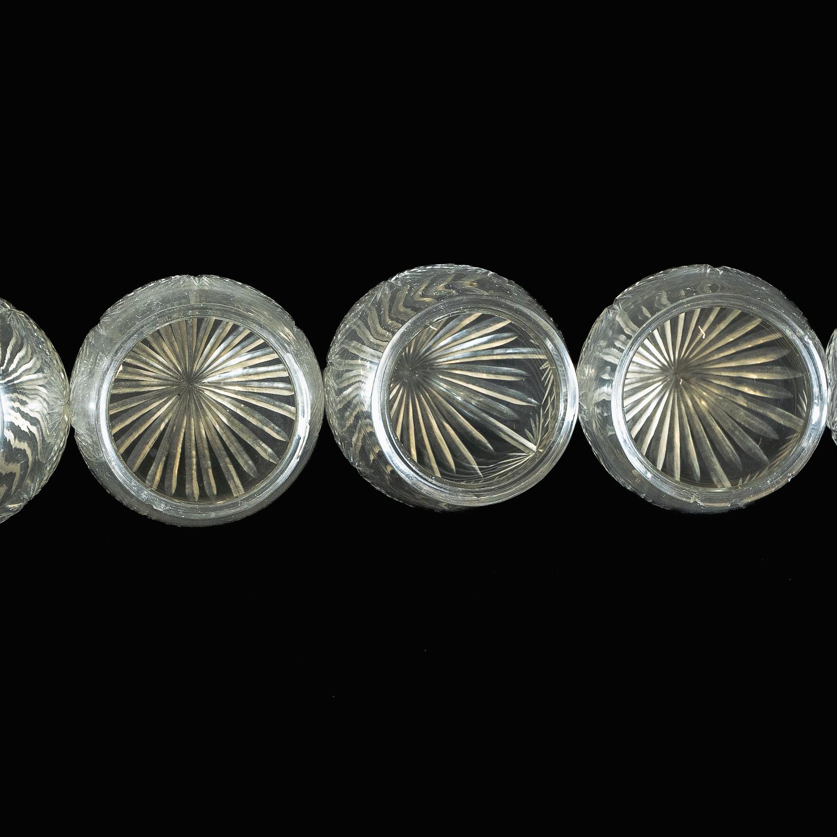 Ein Satz von sechs Ananas-Glasschirmen mit kompliziertem Design im Angebot 4