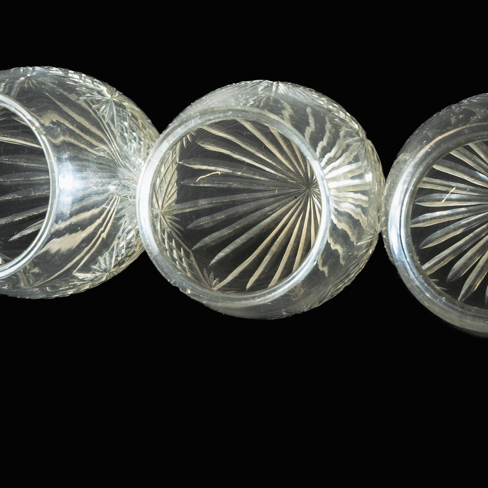 Ein Satz von sechs Ananas-Glasschirmen mit kompliziertem Design im Angebot 6