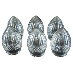 A Set of Six Pineapple Cut Glass Shades with Intricate Design