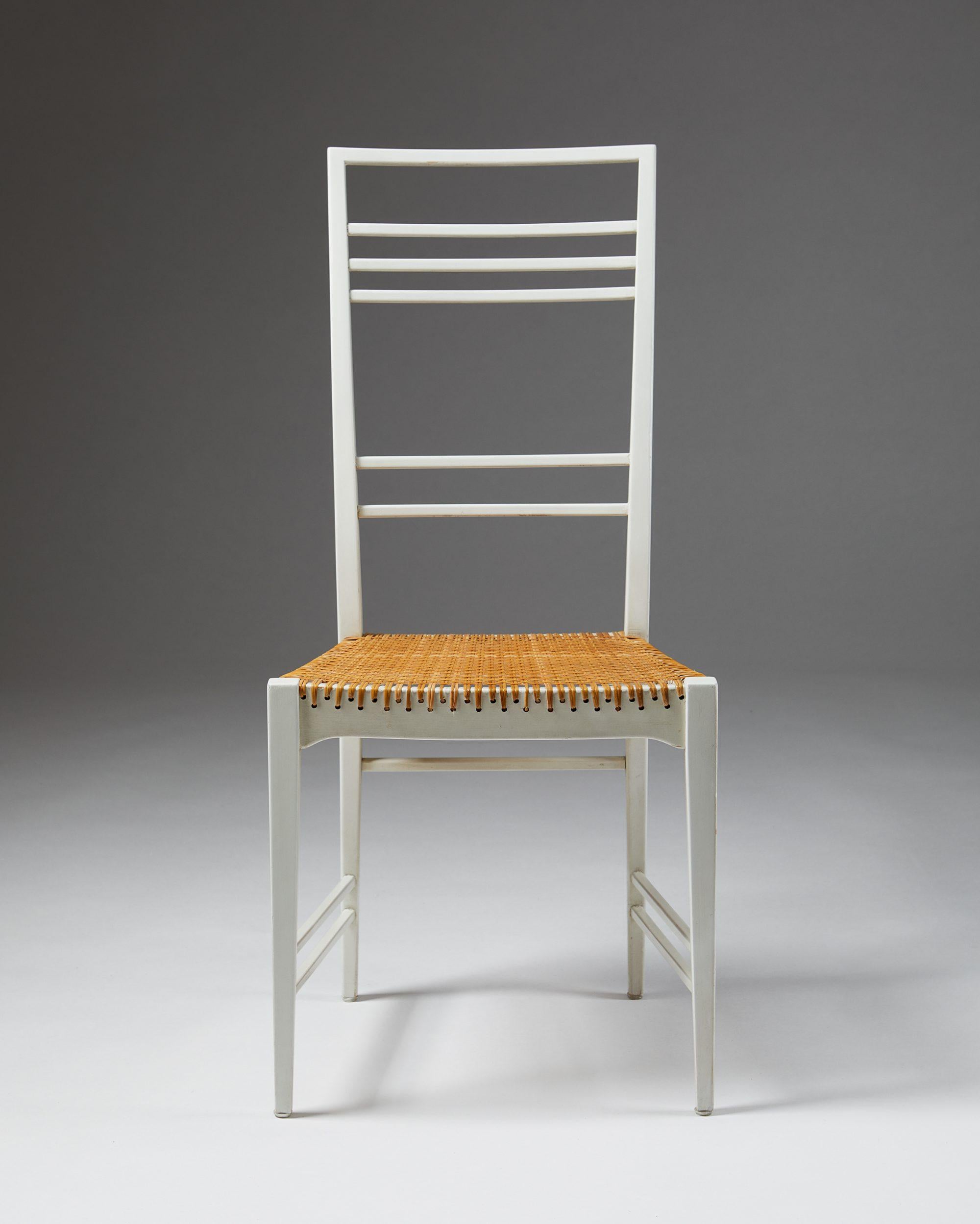 Mid-20th Century Set of Six, “Poem” Chairs Designed by Erik Chambert, Sweden, 1953