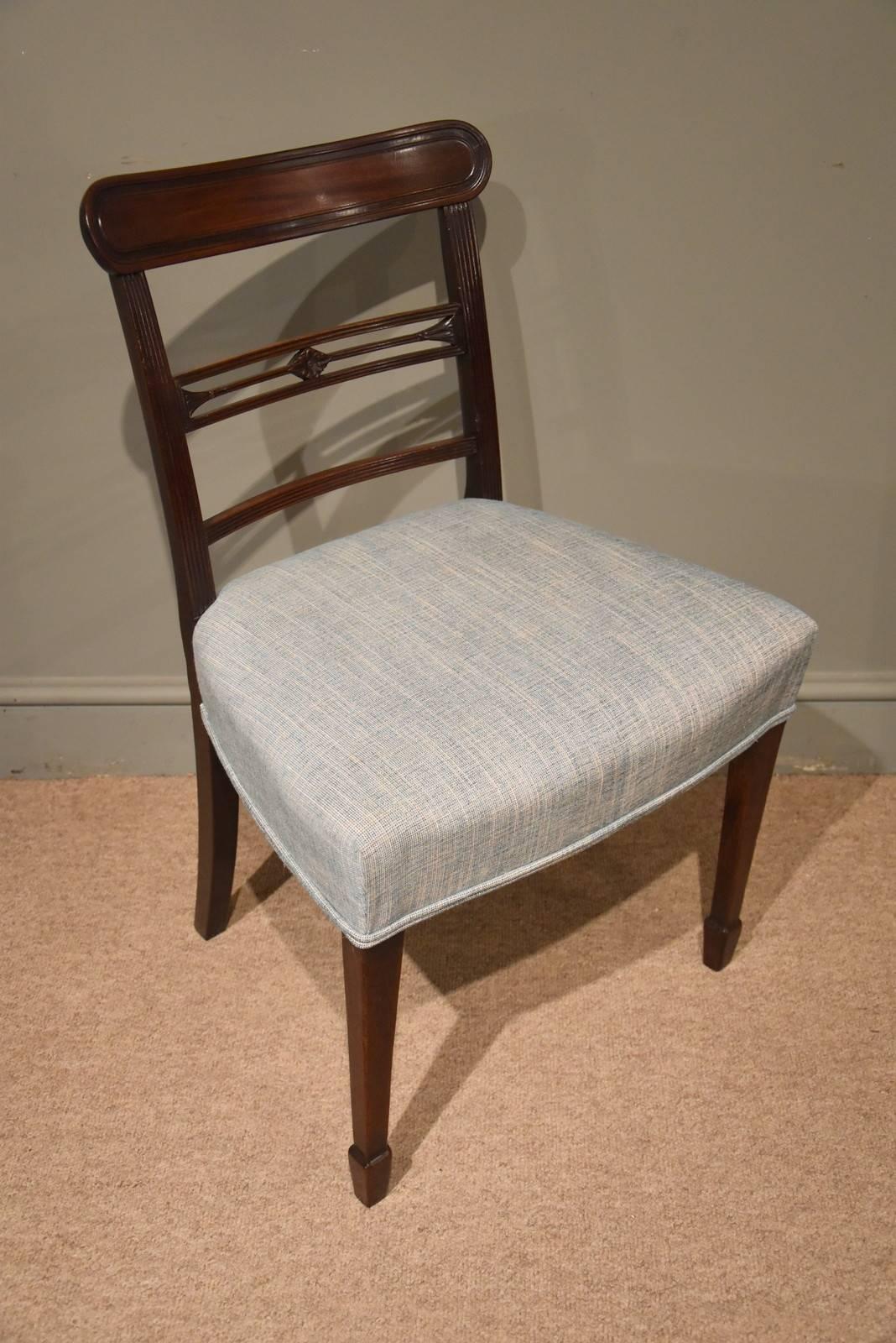 English Set of Six Regency Period Mahogany Dining Chairs